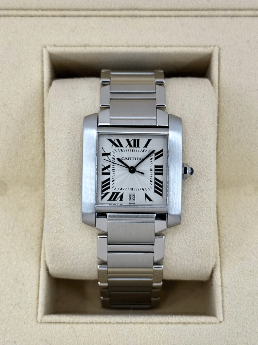 1999 Cartier Tank Francaise 28mm Stainless Steel White Dial