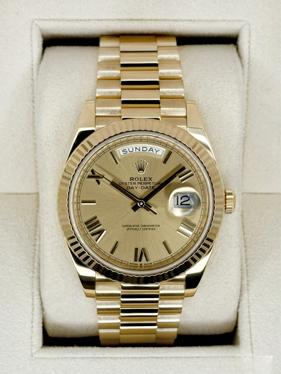 2021 Rolex Day-Date 40mm 228238 Presidential Champagne Roman Numeral Dial