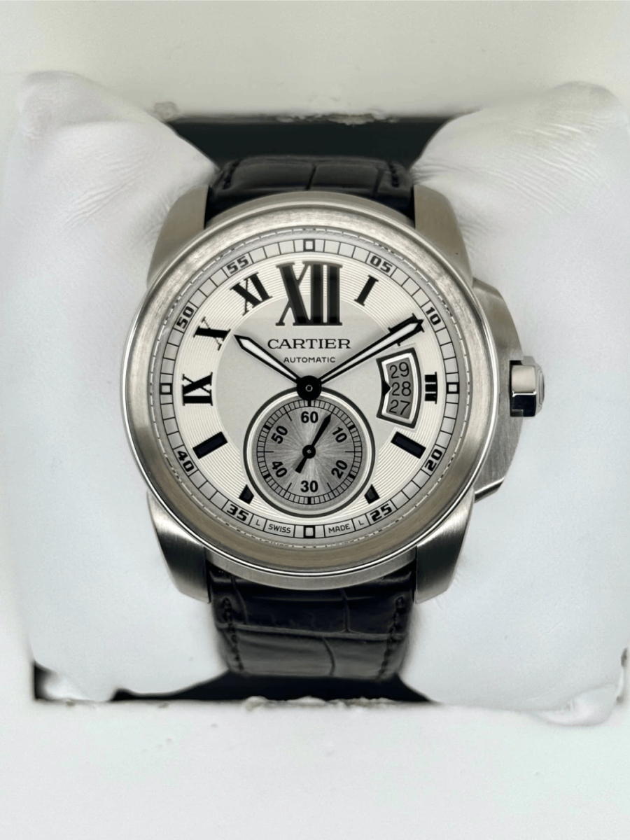 2013 Cartier Calibre De Cartier 42mm W7100037 Stainless Steel Silver Dial