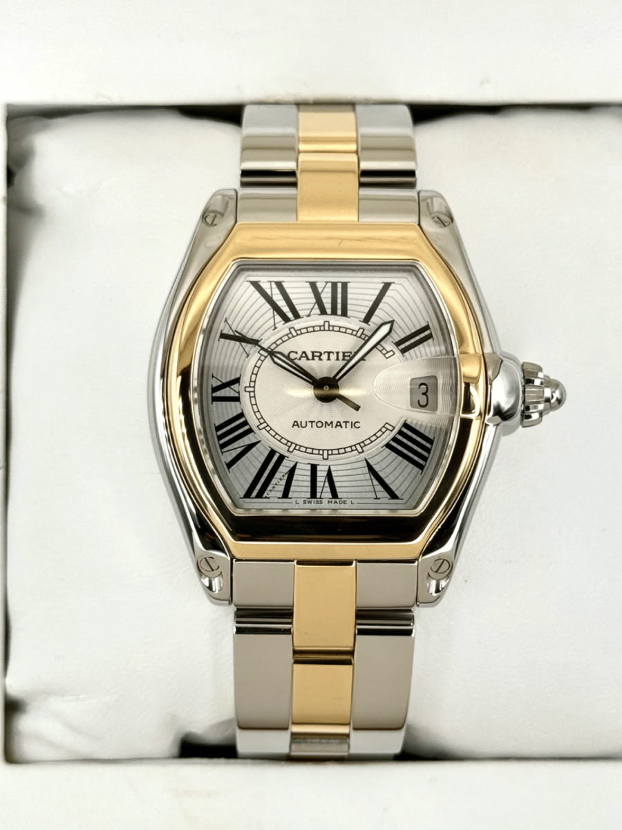 2009 Cartier Roadster 30.4mm 62031Y4 Two-Tone Silver Dial