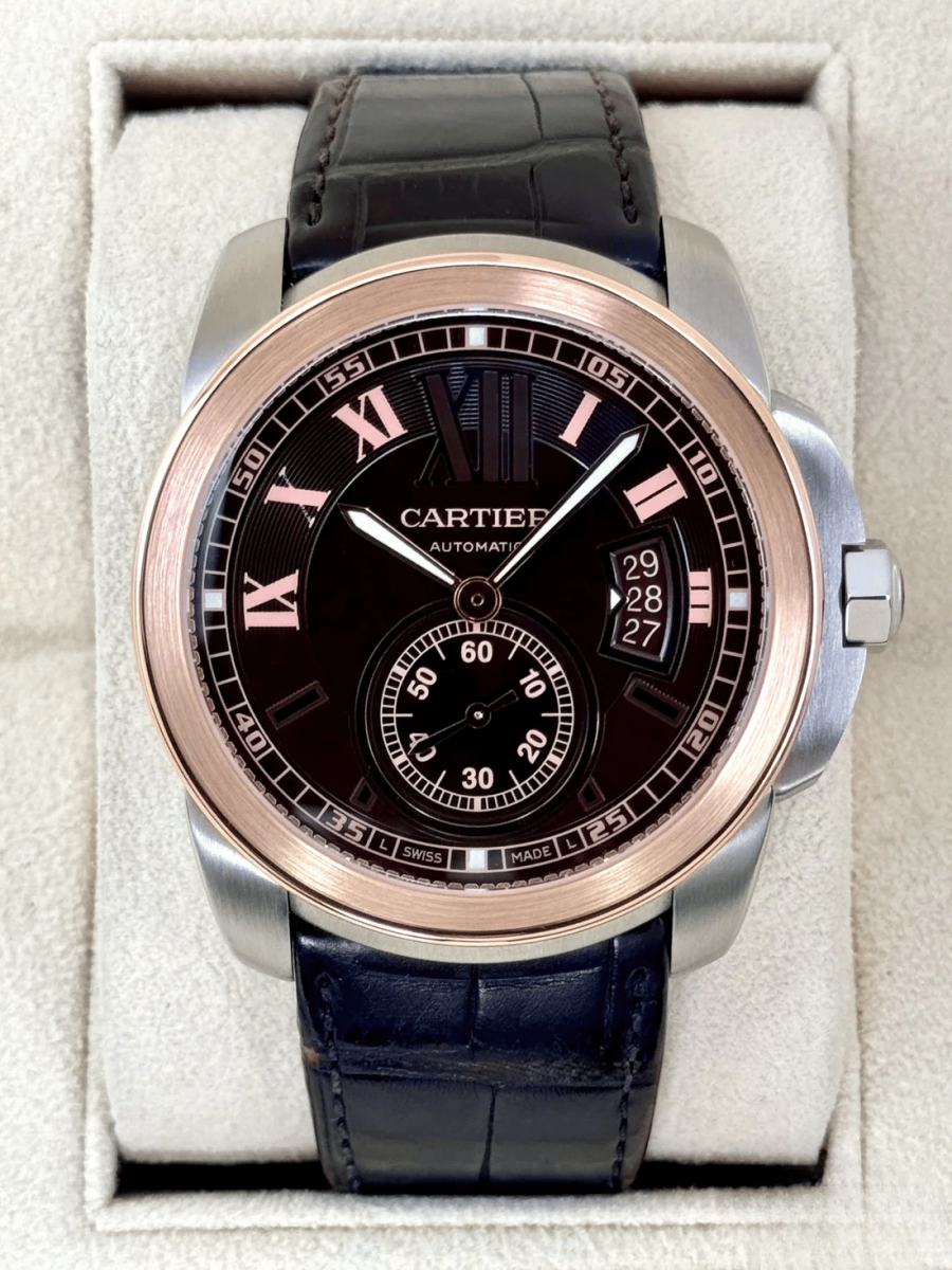 2012 Cartier Calibre De Cartier 42mm W7100051 Two-Tone Brown Dial