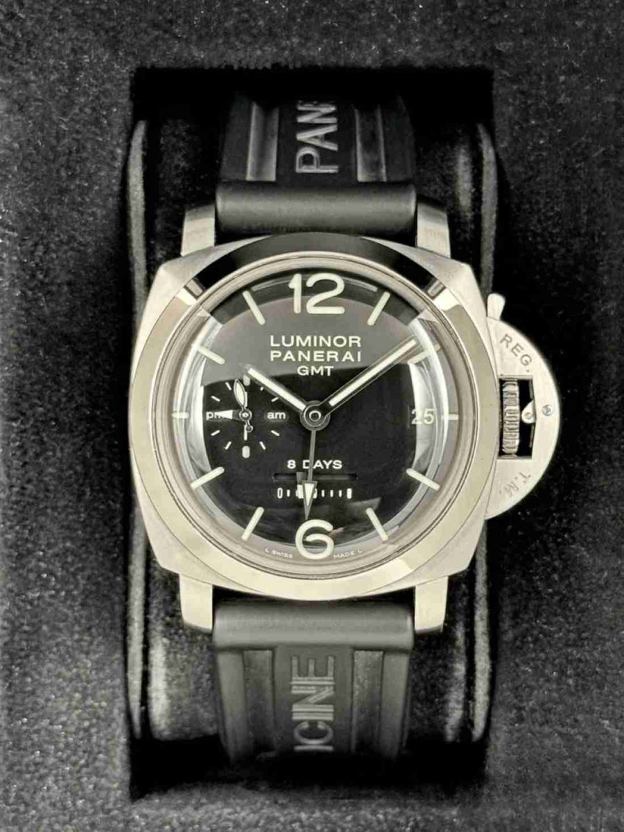 2011 Panerai Luminor 1950 8 Days GMT 44mm PAM00233 Black Dial