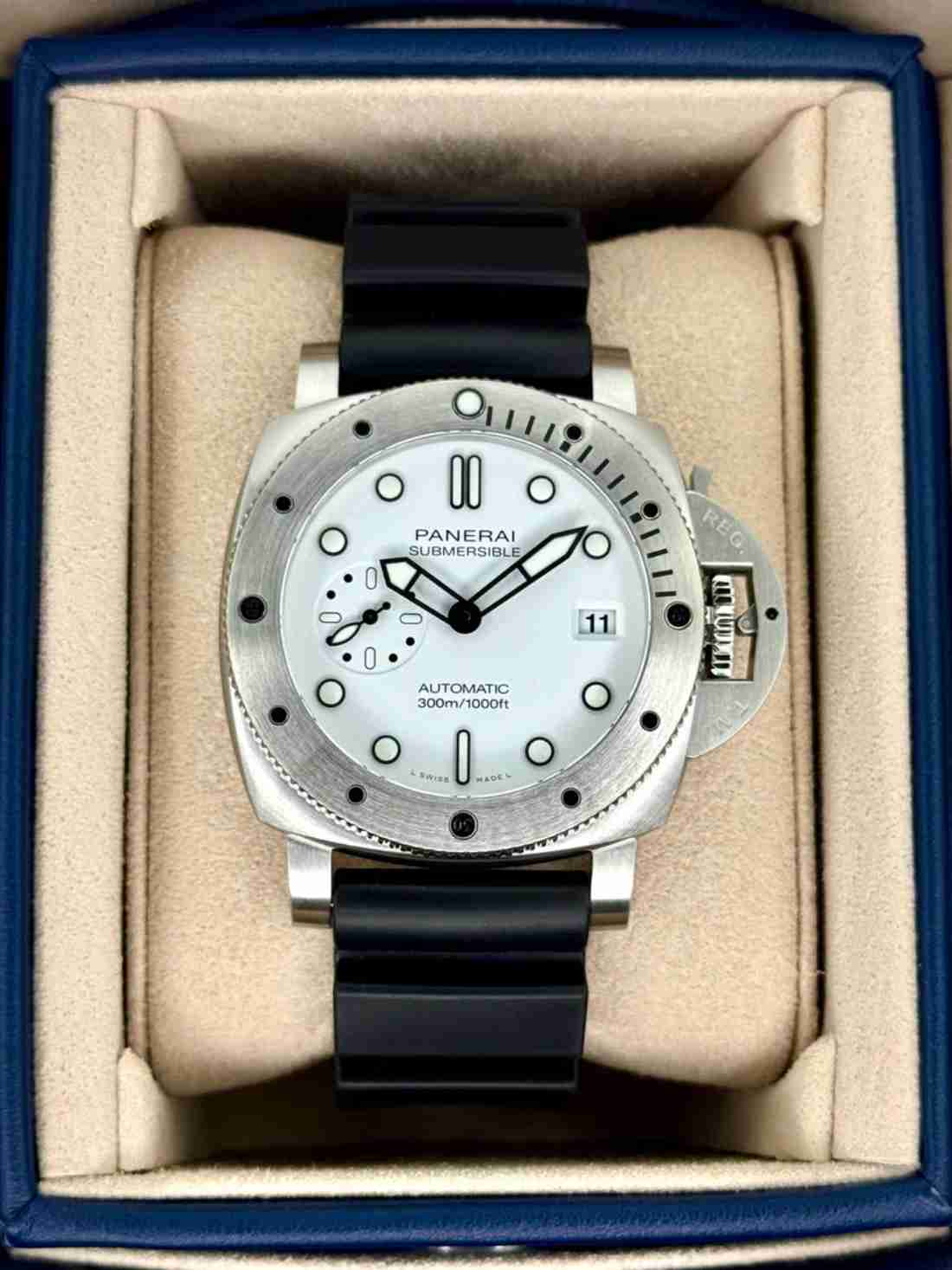 NEW 2025 Panerai Submersible 42mm PAM01590 Stainless Steel White Dial
