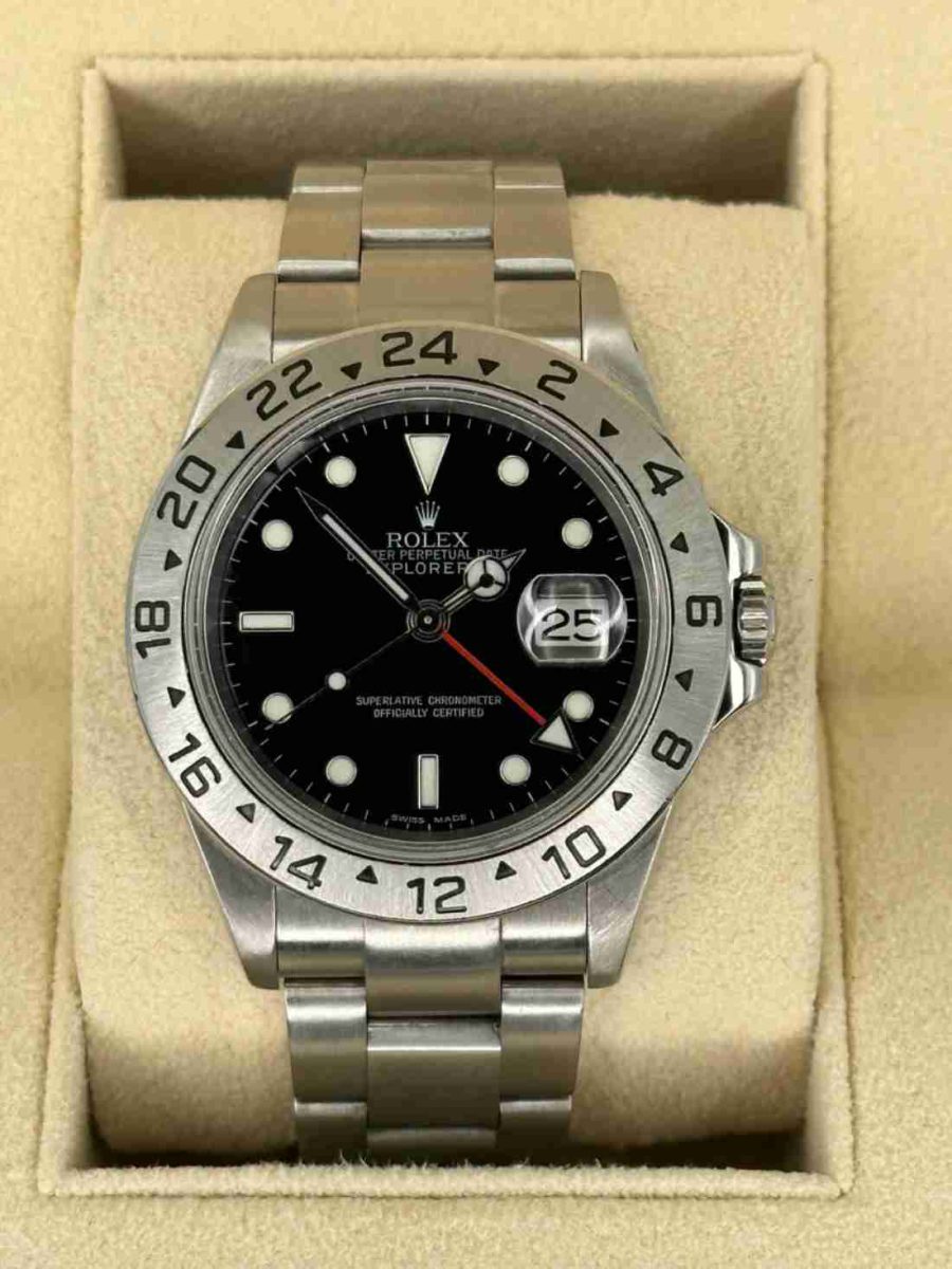 2002 Rolex Explorer II 40mm 16570 Stainless Steel Black Dial
