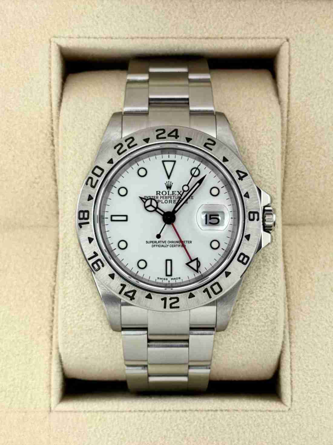 2006 Rolex Explorer II 40mm 16570 Stainless Steel Polar White Dial