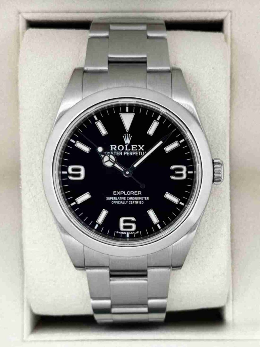 2018 Rolex Explorer 39mm 214270 Stainless Steel Black Dial