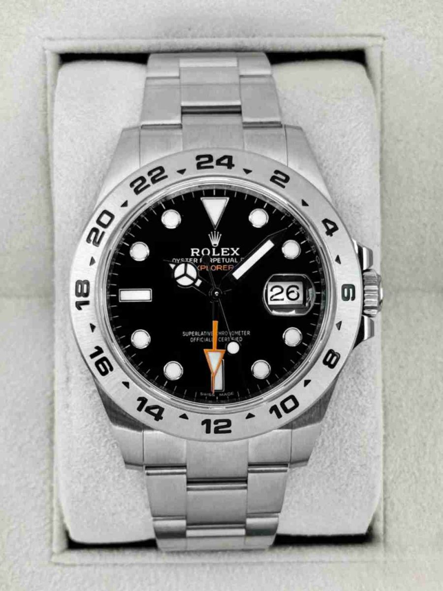 2018 Rolex Explorer II 42mm 216570 Stainless Steel Black Dial
