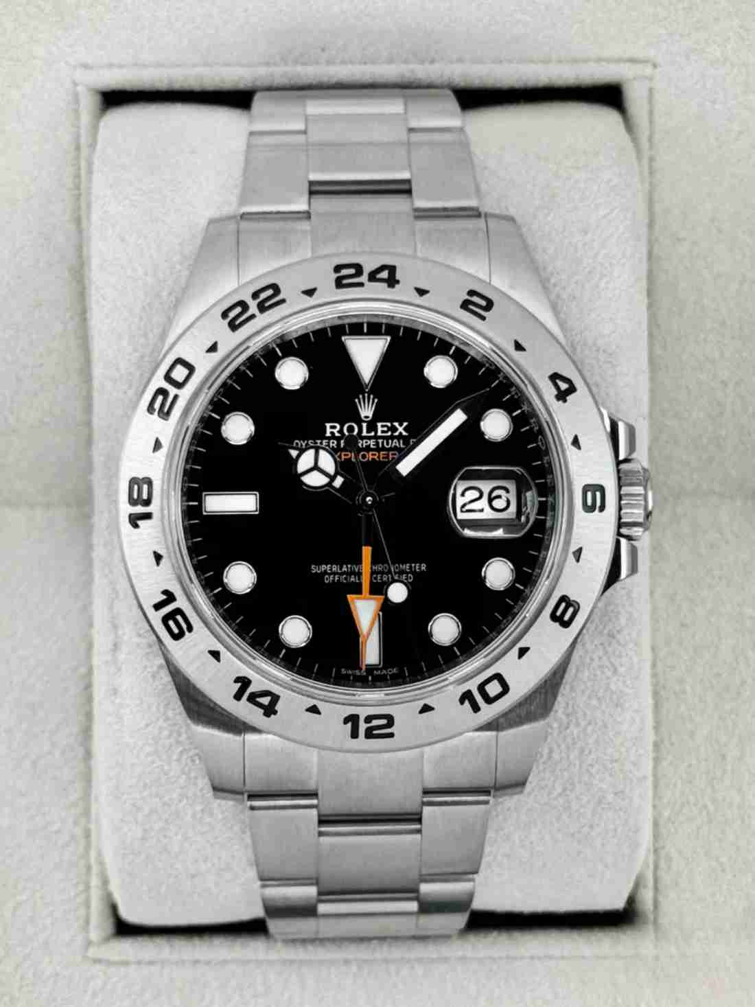 2018 Rolex Explorer II 42mm 216570 Stainless Steel Black Dial