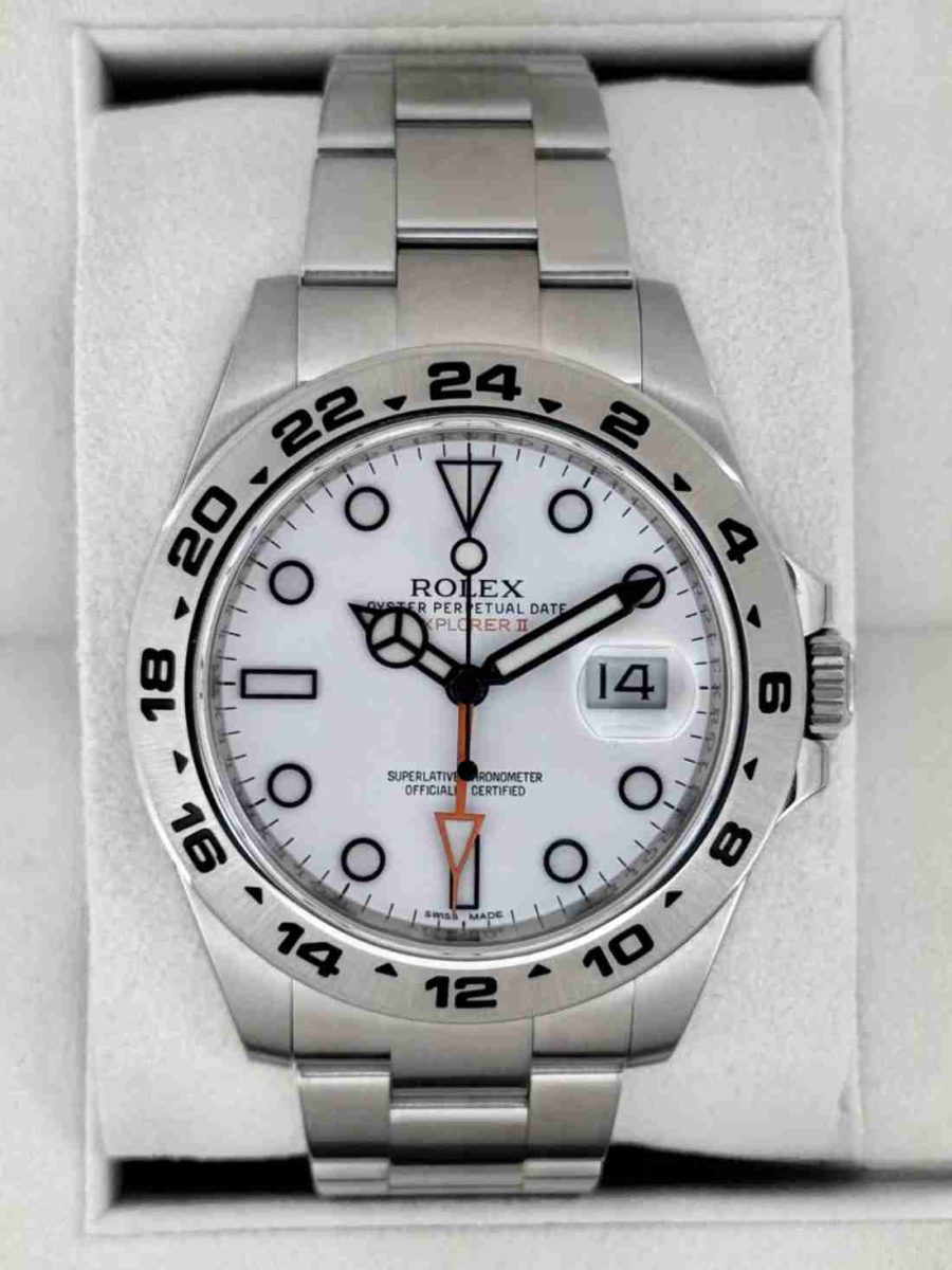 2014 Rolex Explorer II 42mm 216570 Polar White Dial