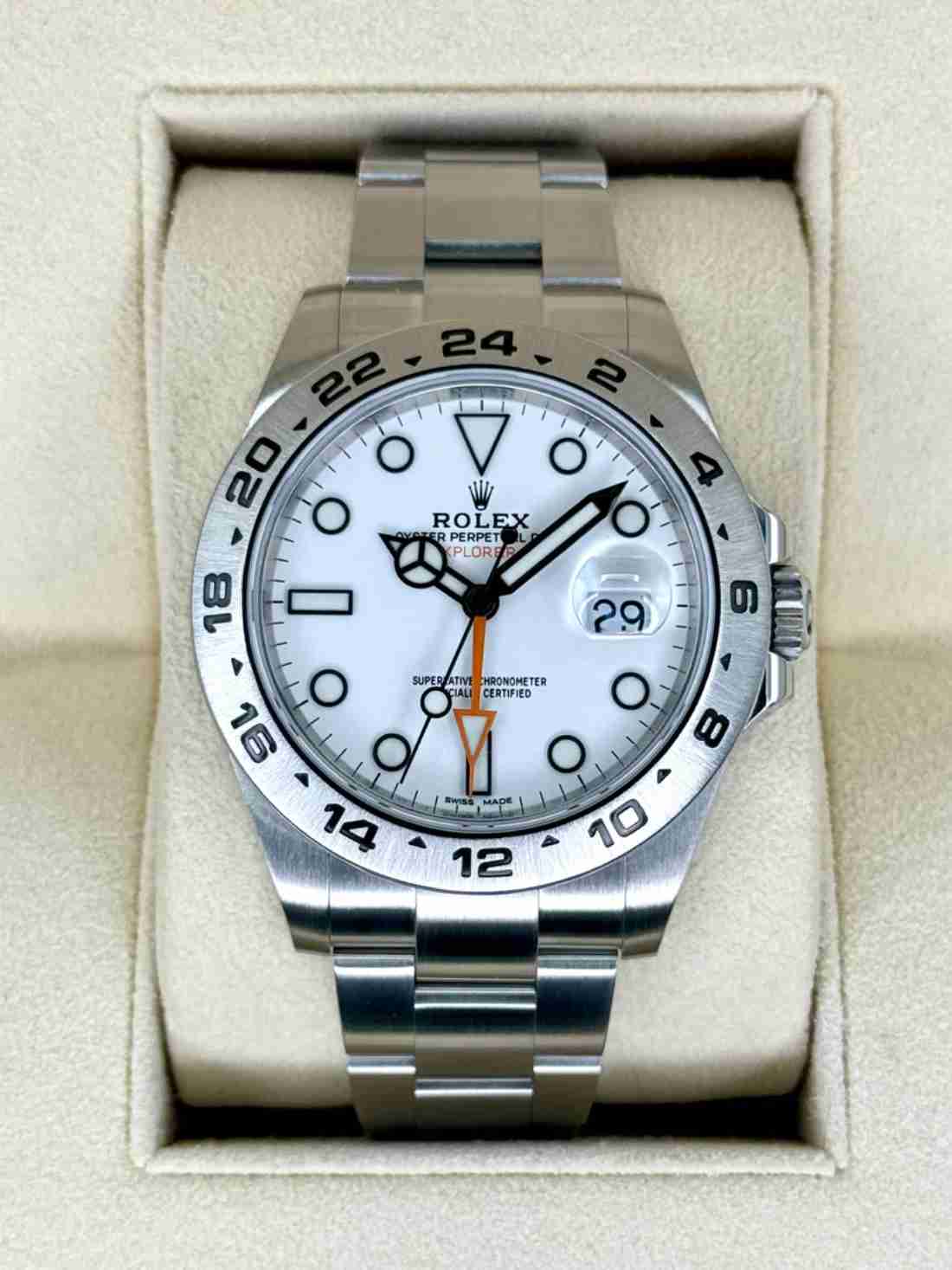 2017 Rolex Explorer II 42mm 216570 Polar White Dial