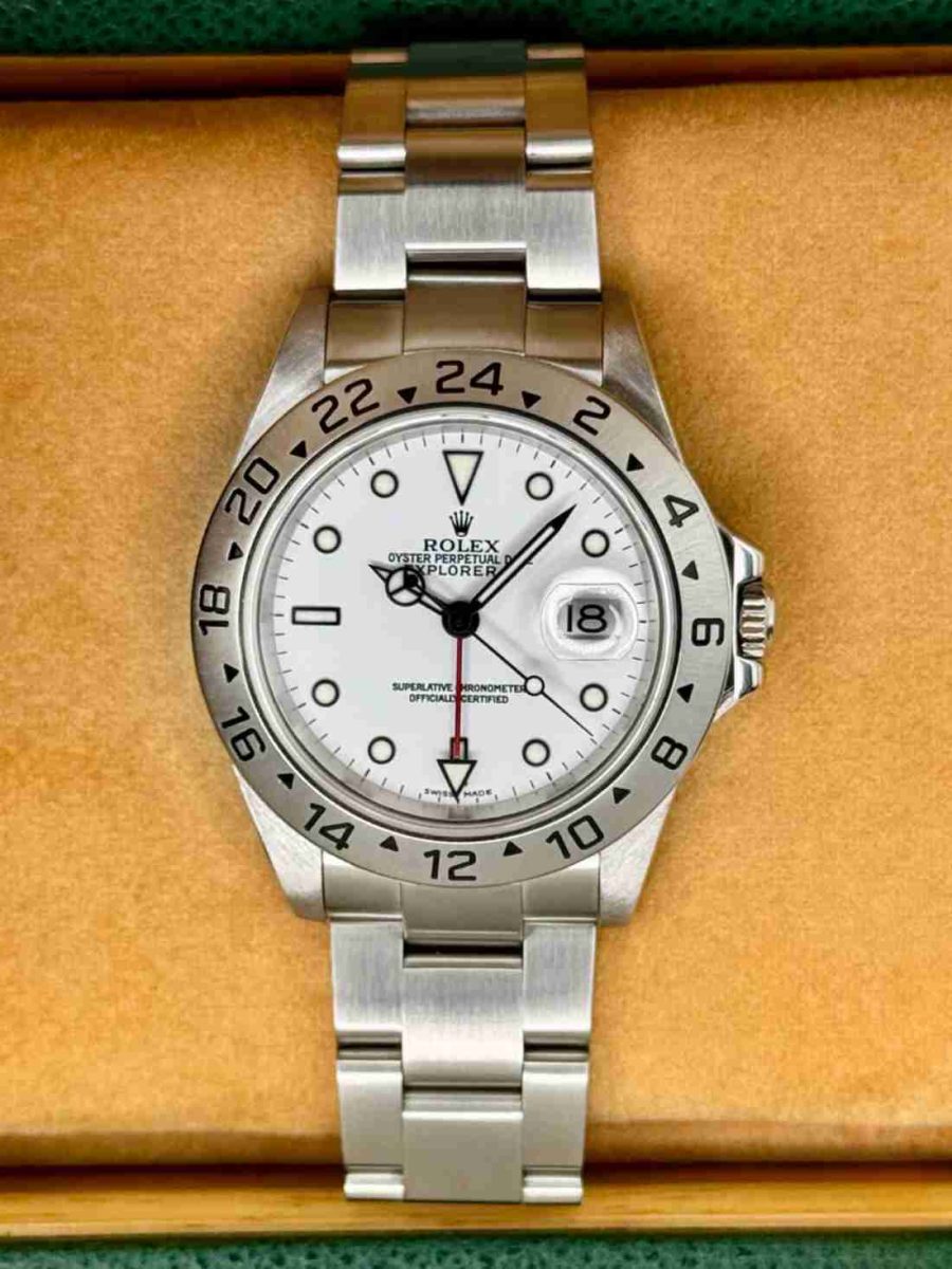 2002 Rolex Explorer II 40mm 16570 Stainless Steel Polar White Dial