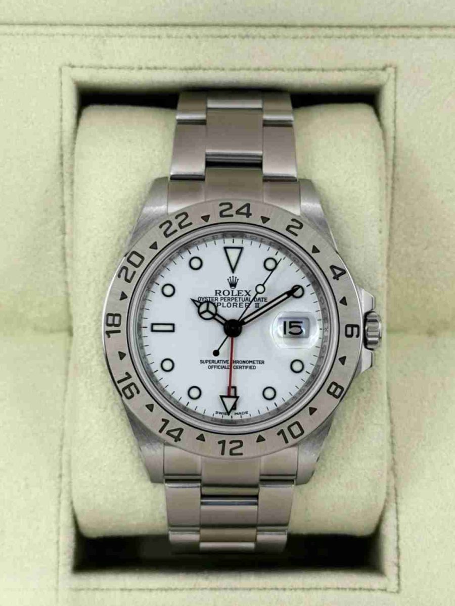 2008 Rolex Explorer II 40mm 16570 Stainless Steel Polar White Dial