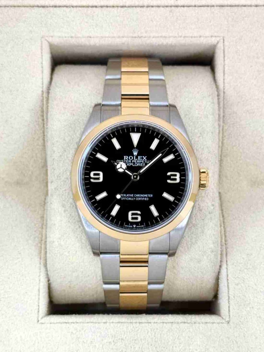 2021 Rolex Explorer 36mm 124273 Two-Tone Black Dial