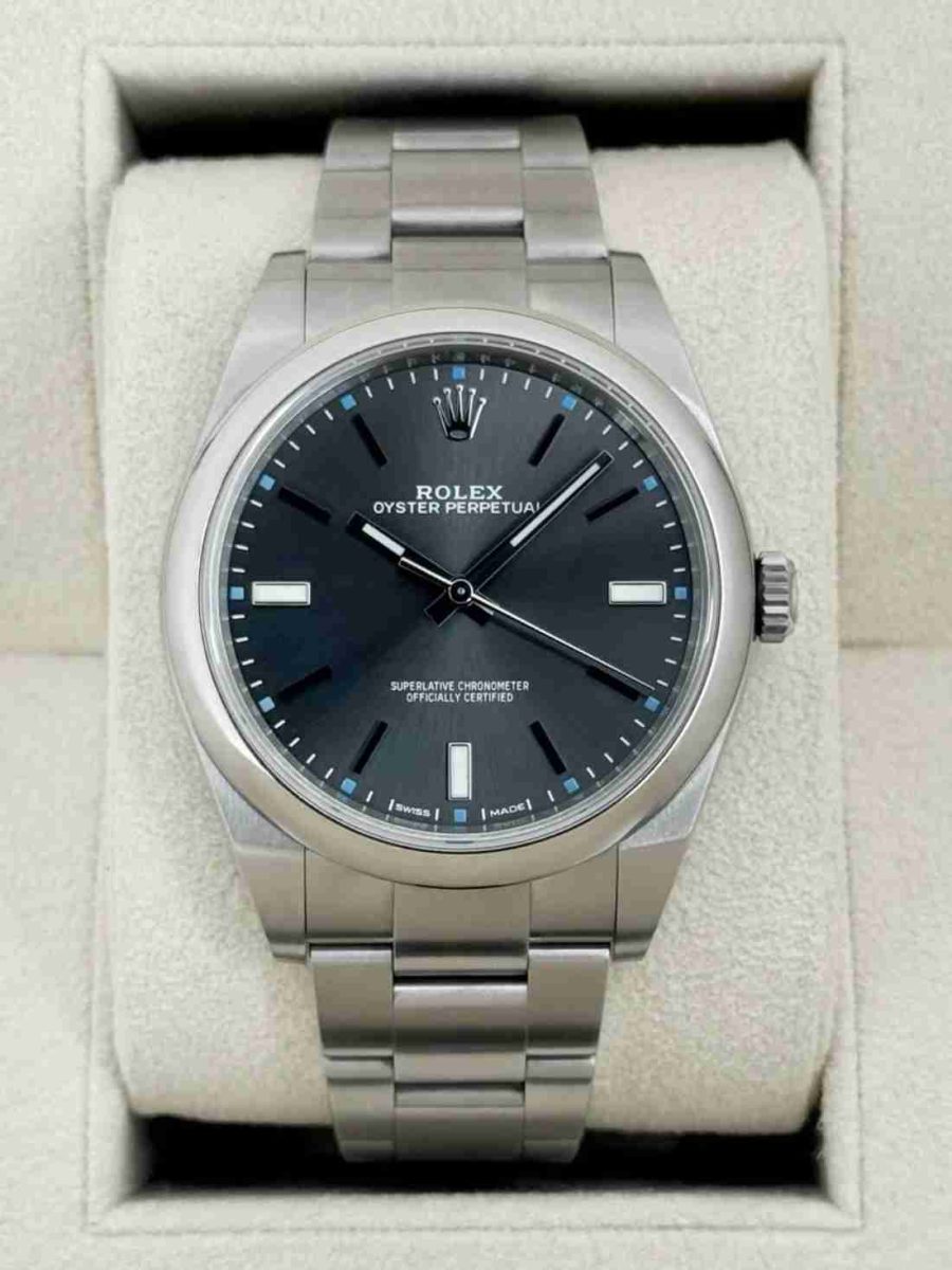 2019 Rolex Oyster Perpetual 39mm 114300 Rhodium Dial