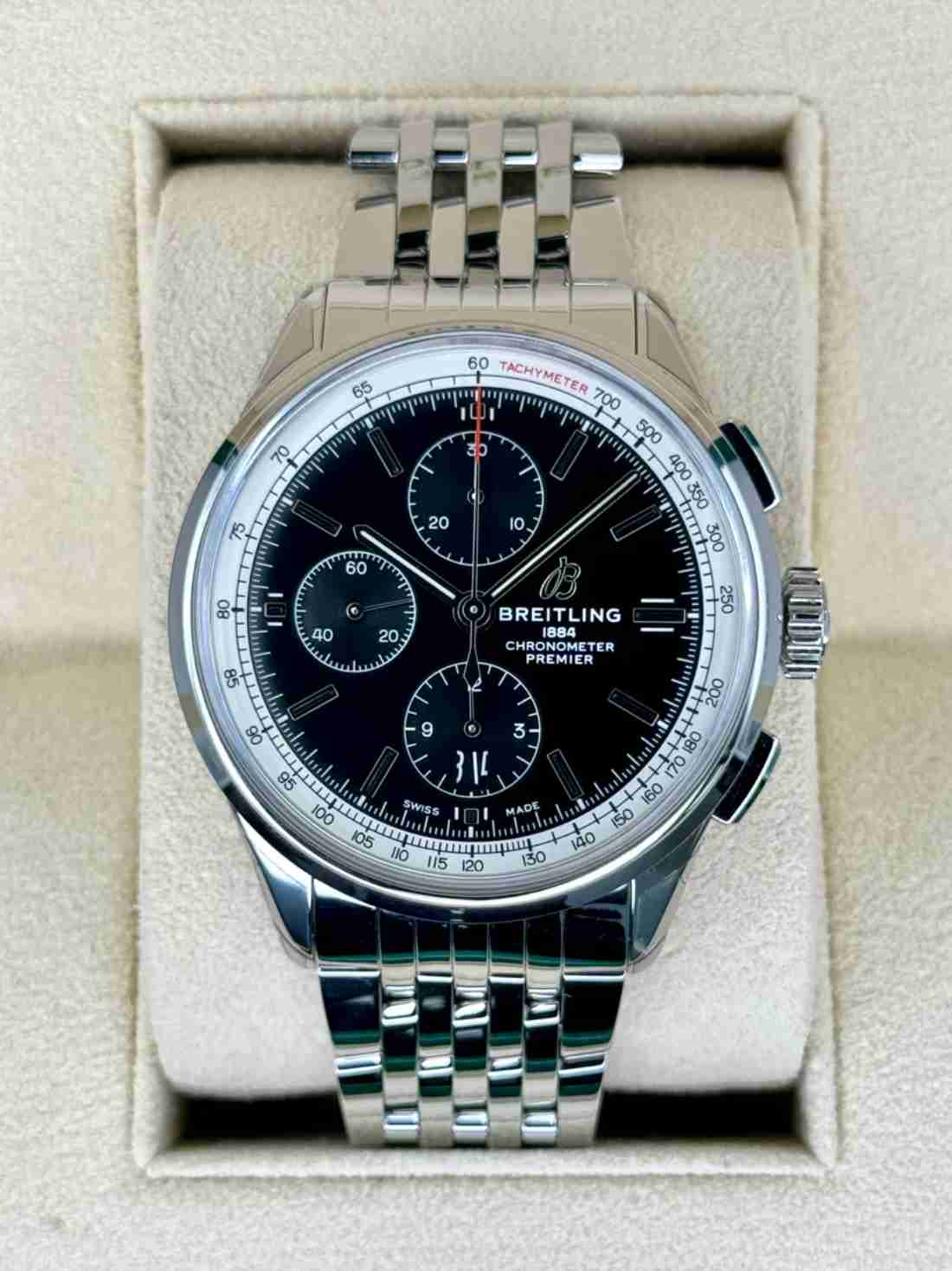 2023 Breitling Premier Chronograph 42mm A13315351B1A1 Steel Black Dial