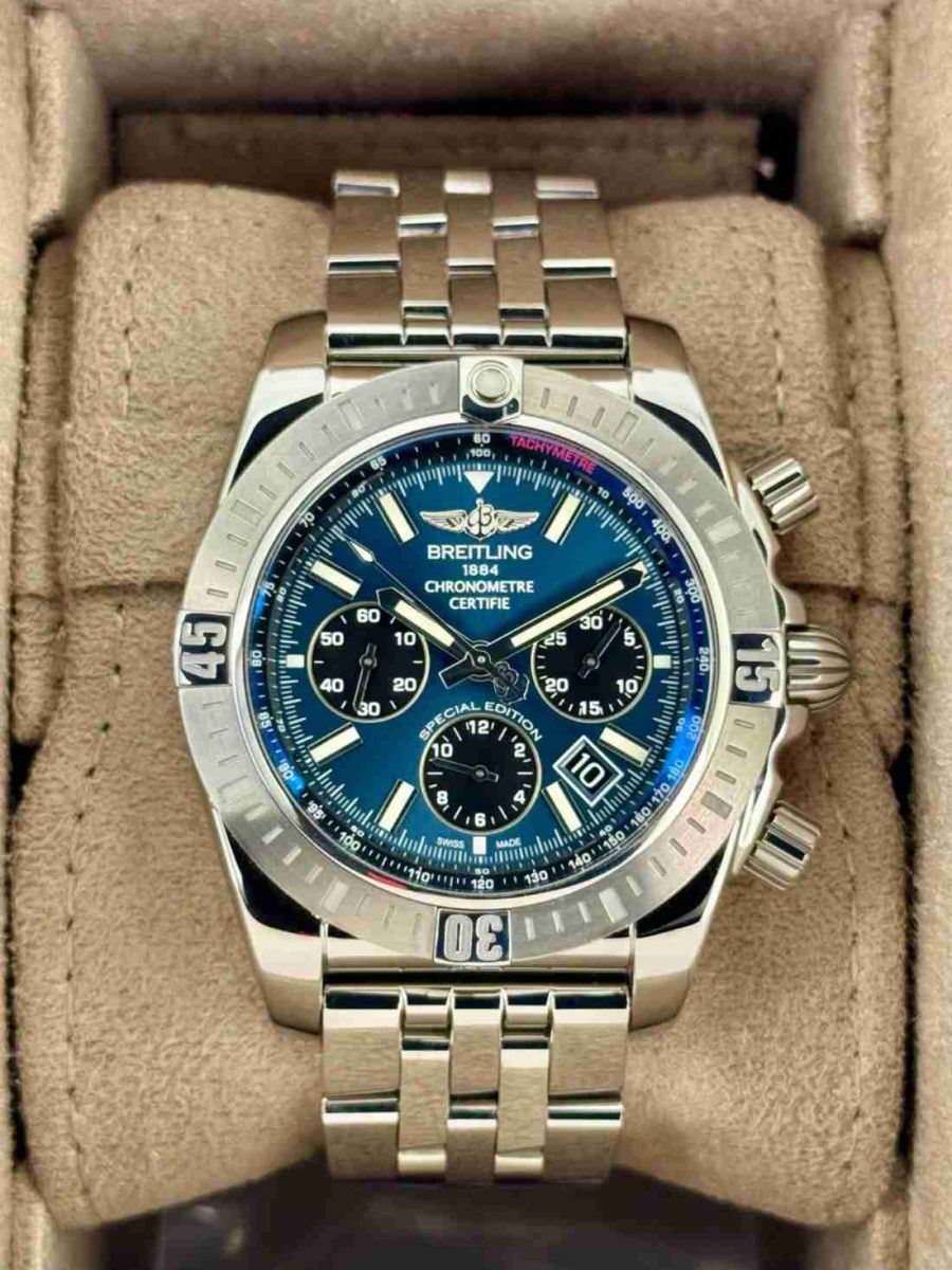 2022 Breitling Chronomat B01 44mm AB0115 Stainless Steel Blue Dial