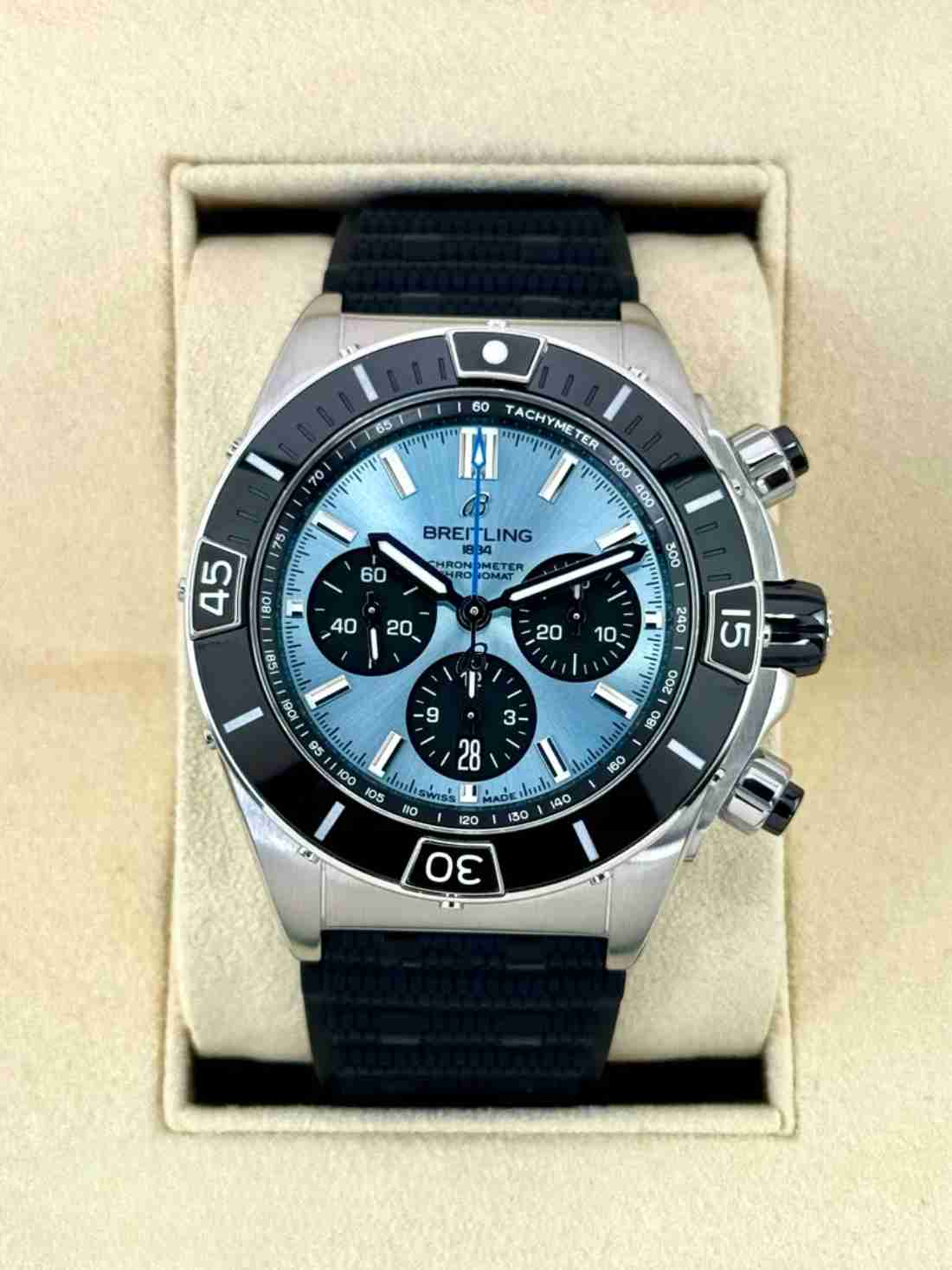 2024 Breitling Super Chronomat B01 44 PB01362 Stainless Steel Blue Dial