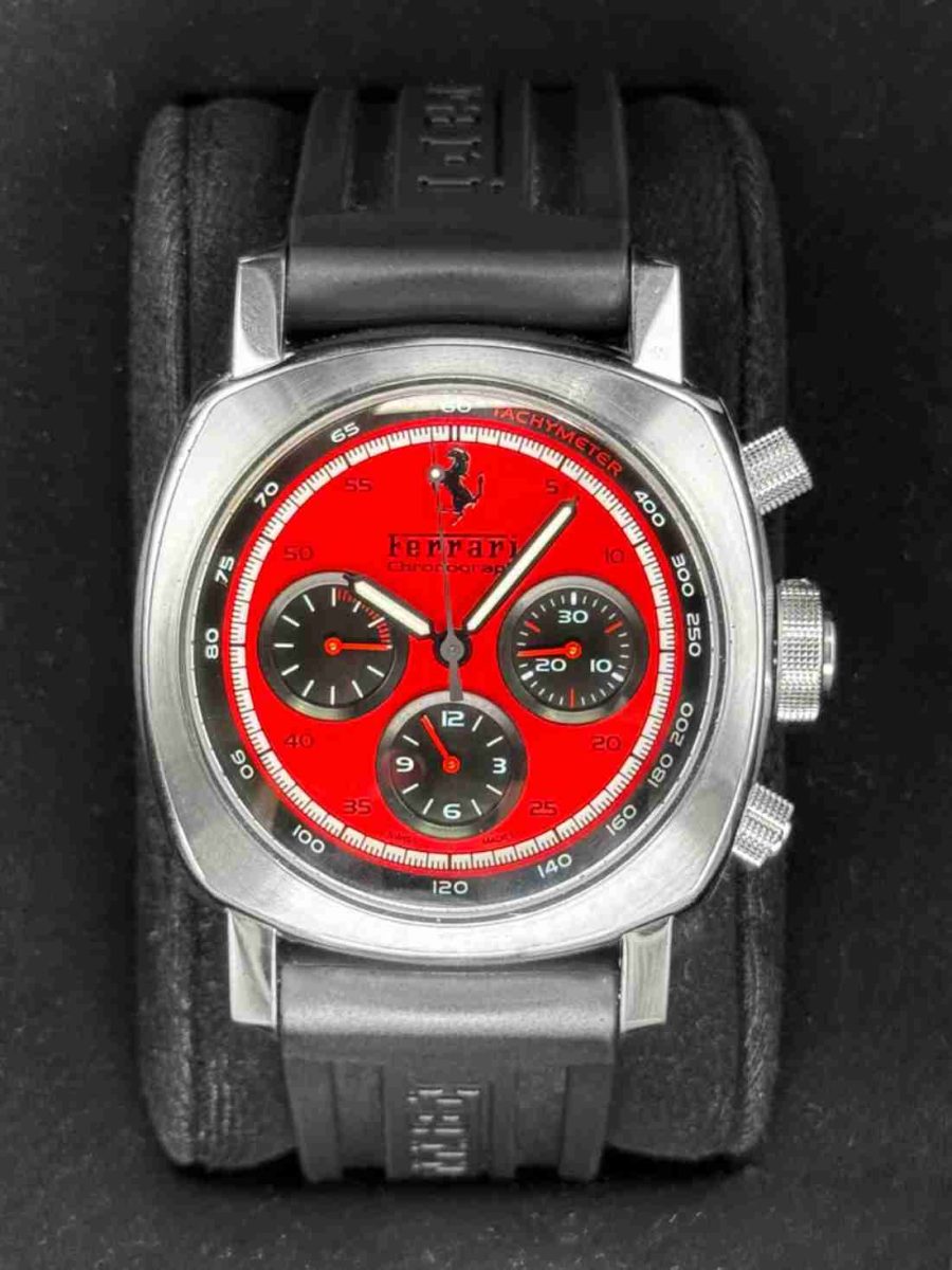 2008 Panerai Ferrari GT Chronograph 45mm F6656 Stainless Steel Red Dial