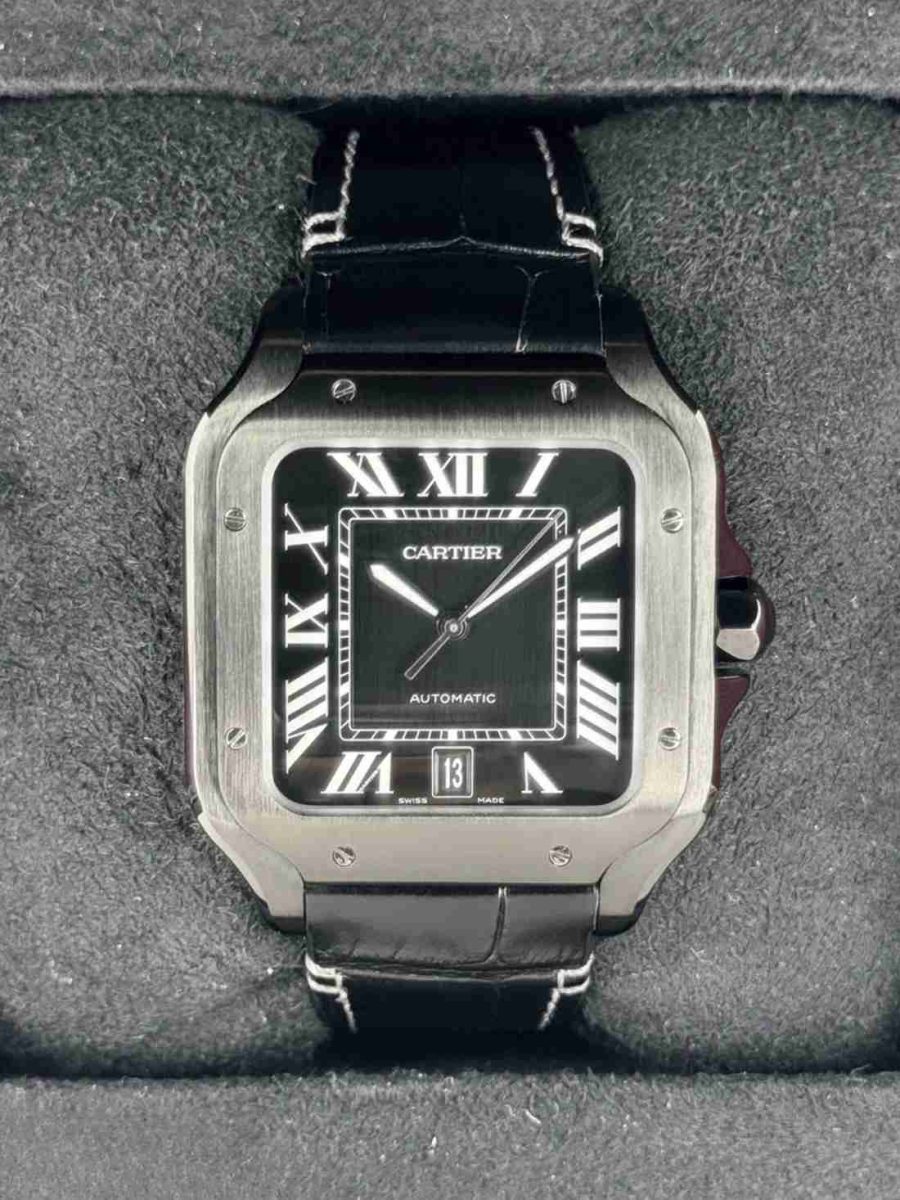 2024 Cartier Santos De Cartier 39.8mm WSSA0039 Black Steel Black Dial