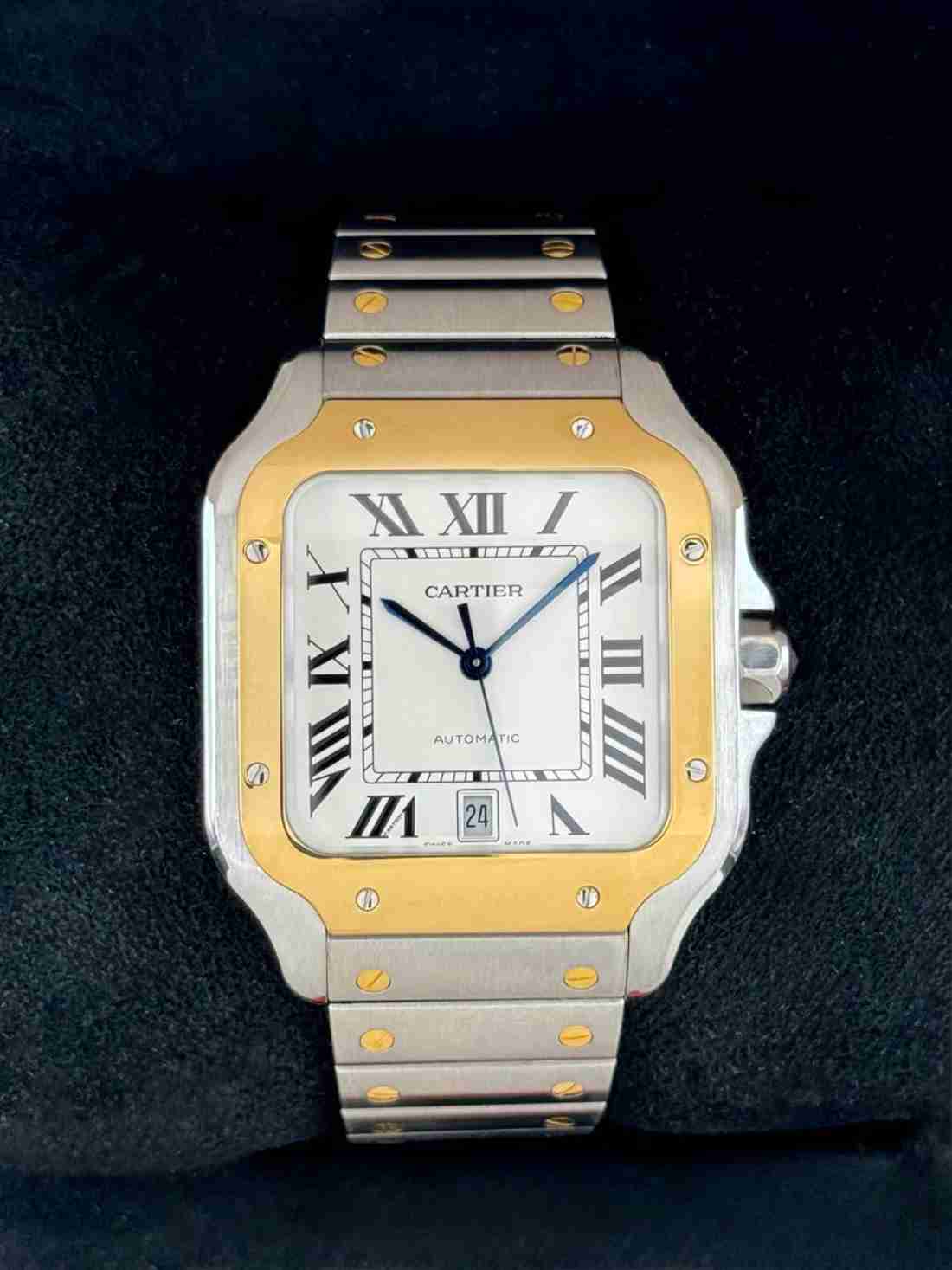 2020 Cartier Santos De Cartier 39.8mm W2SA0009 Two-Tone White Dial