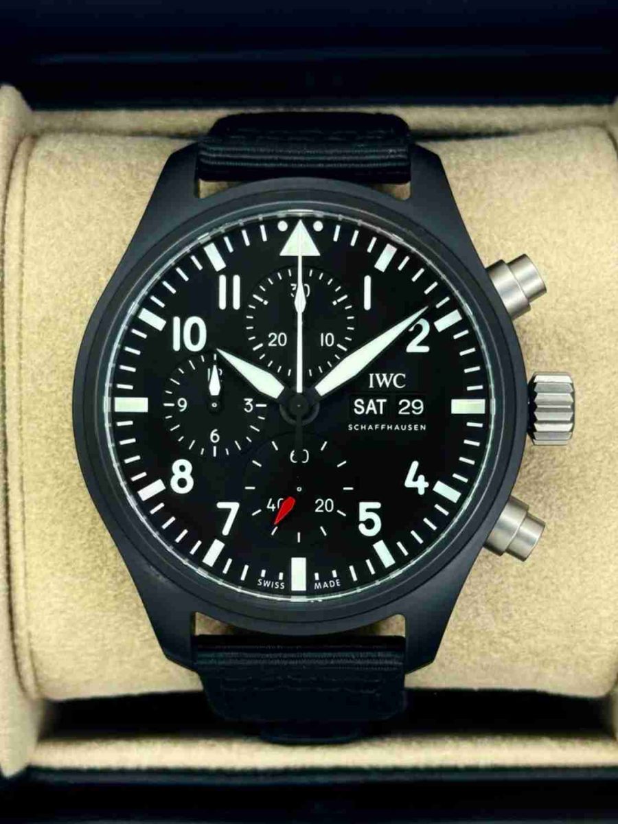 2024 IWC Pilot’s Watch Chronograph "Top Gun" 44.5mm IW389101 Ceramic Black Dial