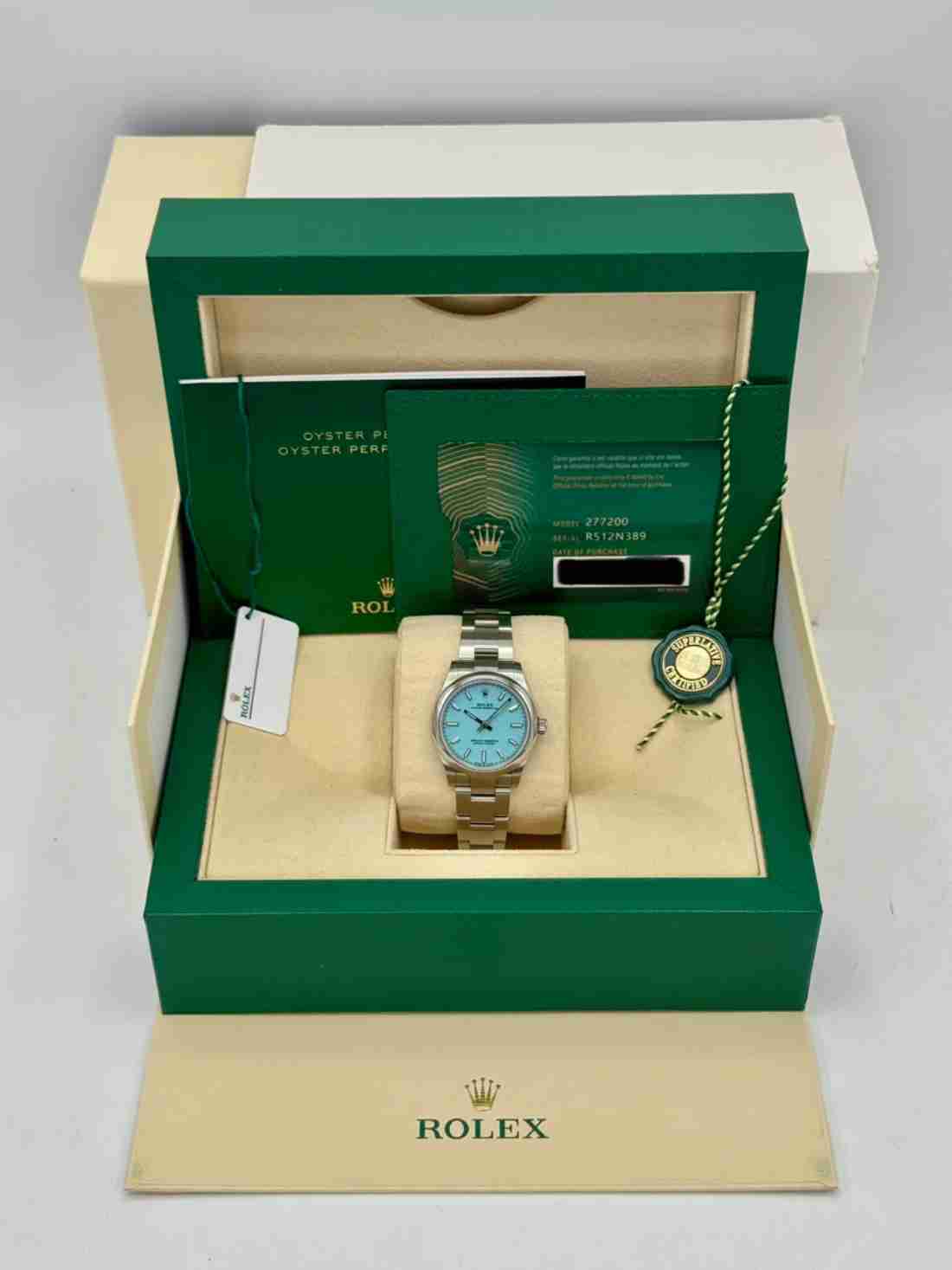 2021 Rolex Oyster Perpetual 31mm 277200 Turquoise Tiffany Blue Dial - Image 5