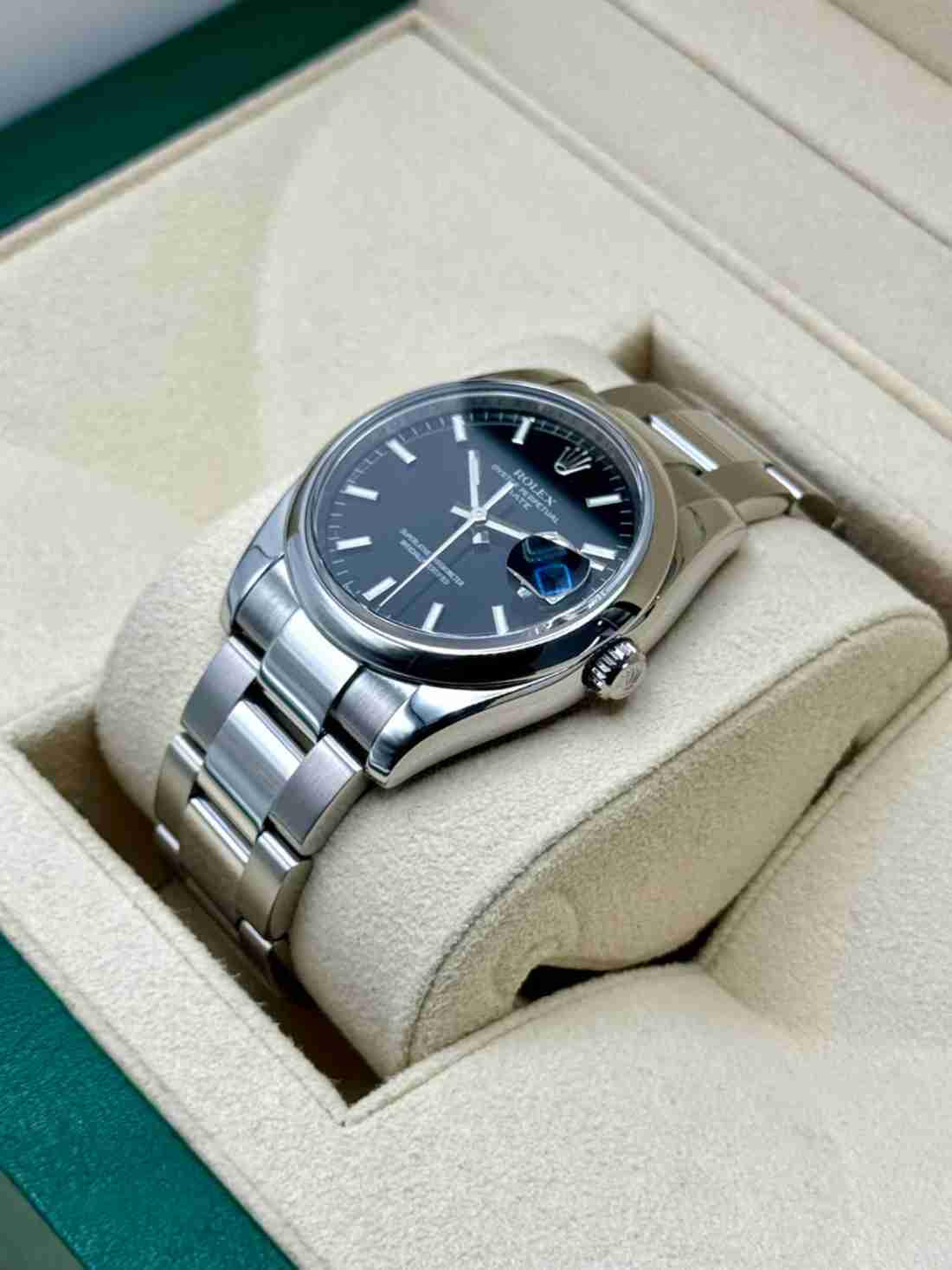 2024 CPO Rolex Oyster Perpetual Date 34mm 115200 Black Dial - Image 3