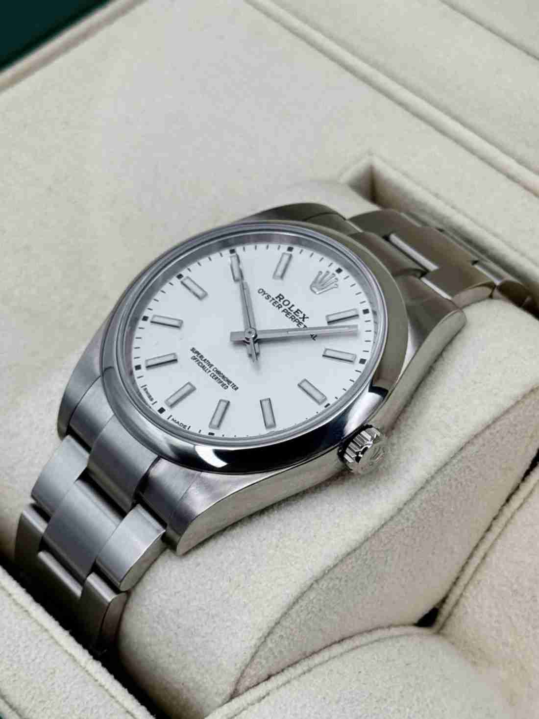 2019 Rolex Oyster Perpetual 39mm 114300 Stainless Steel White Dial - Image 3