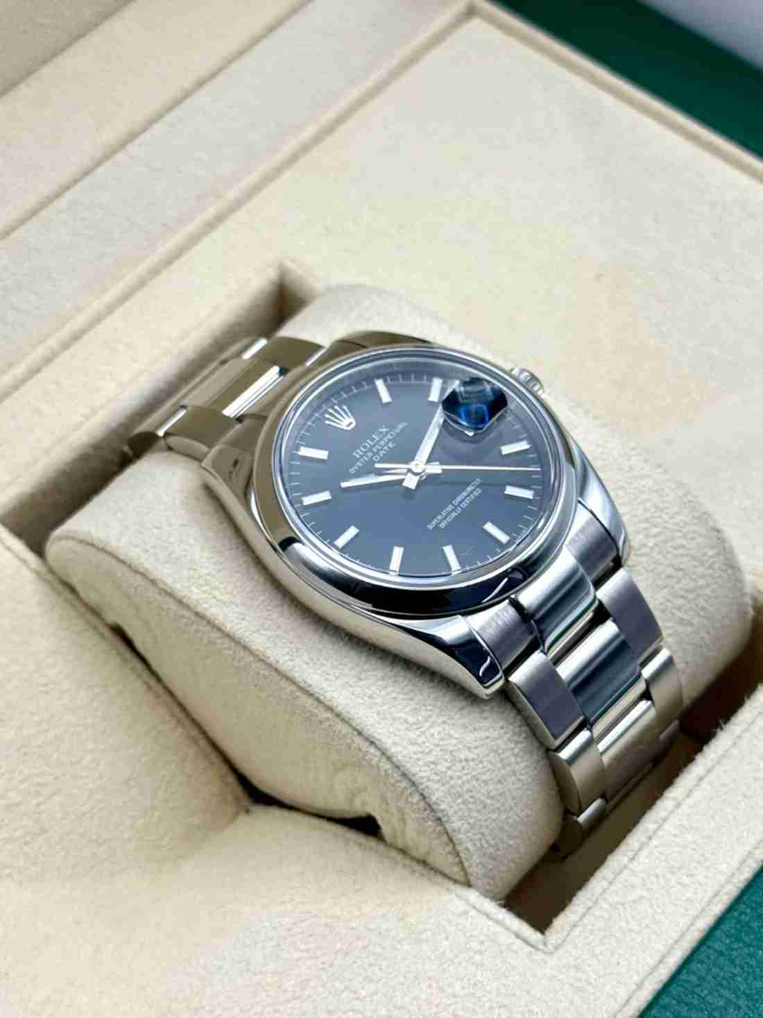 2024 CPO Rolex Oyster Perpetual Date 34mm 115200 Black Dial - Image 4