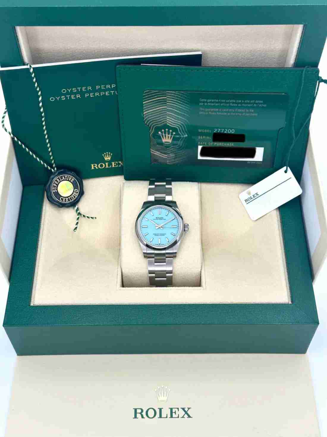 NEW 2026 Rolex Oyster Perpetual 31mm 277200 Turquoise Tiffany Blue Dial - Image 5