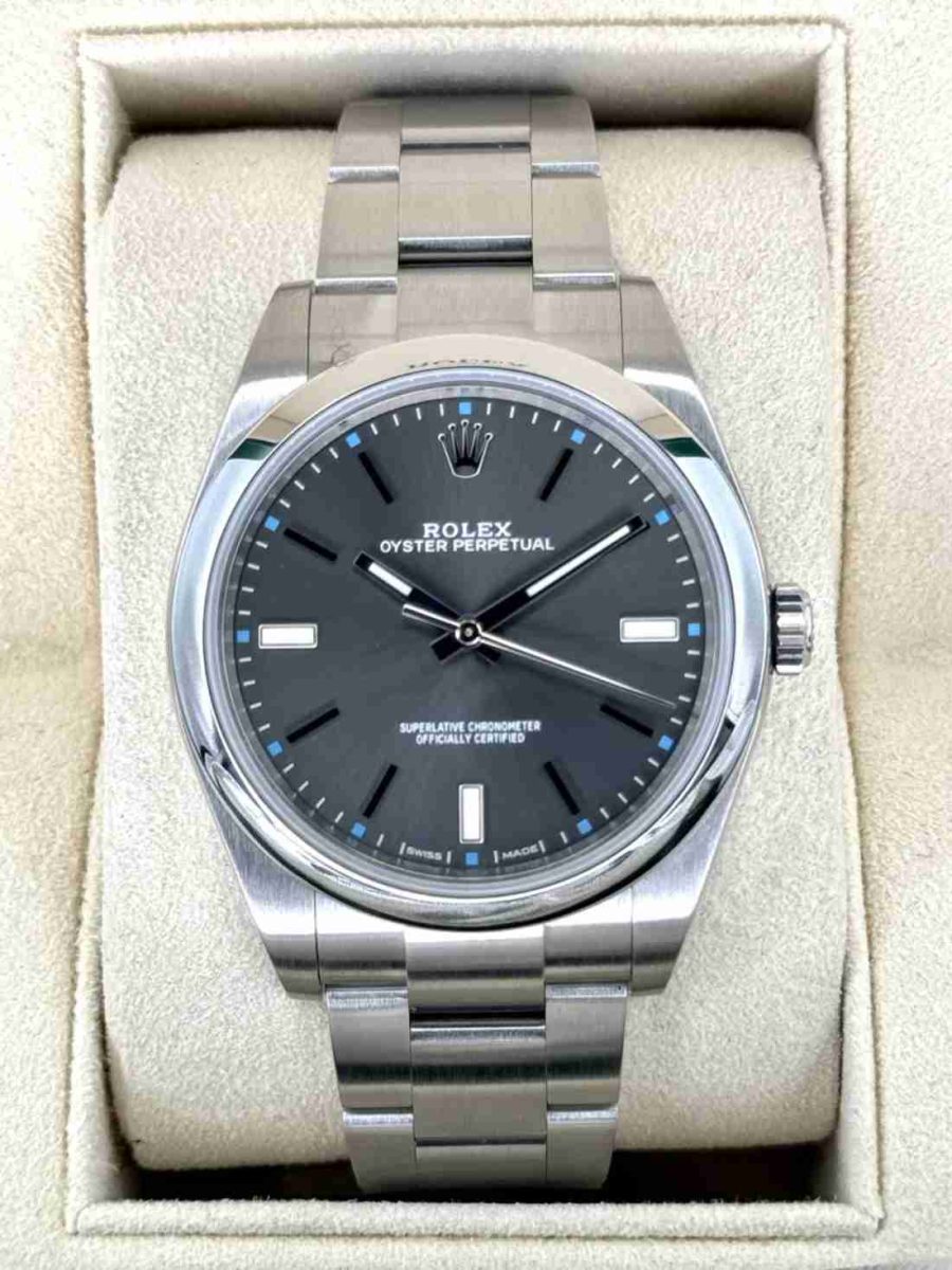 2017 Rolex Oyster Perpetual 39mm 114300 Rhodium Dial