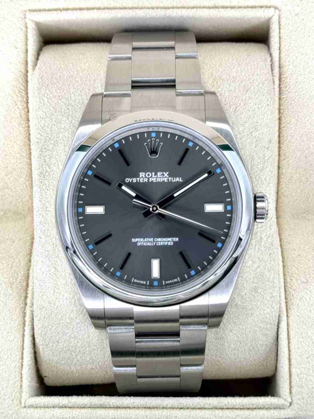 2017 Rolex Oyster Perpetual 39mm 114300 Rhodium Dial
