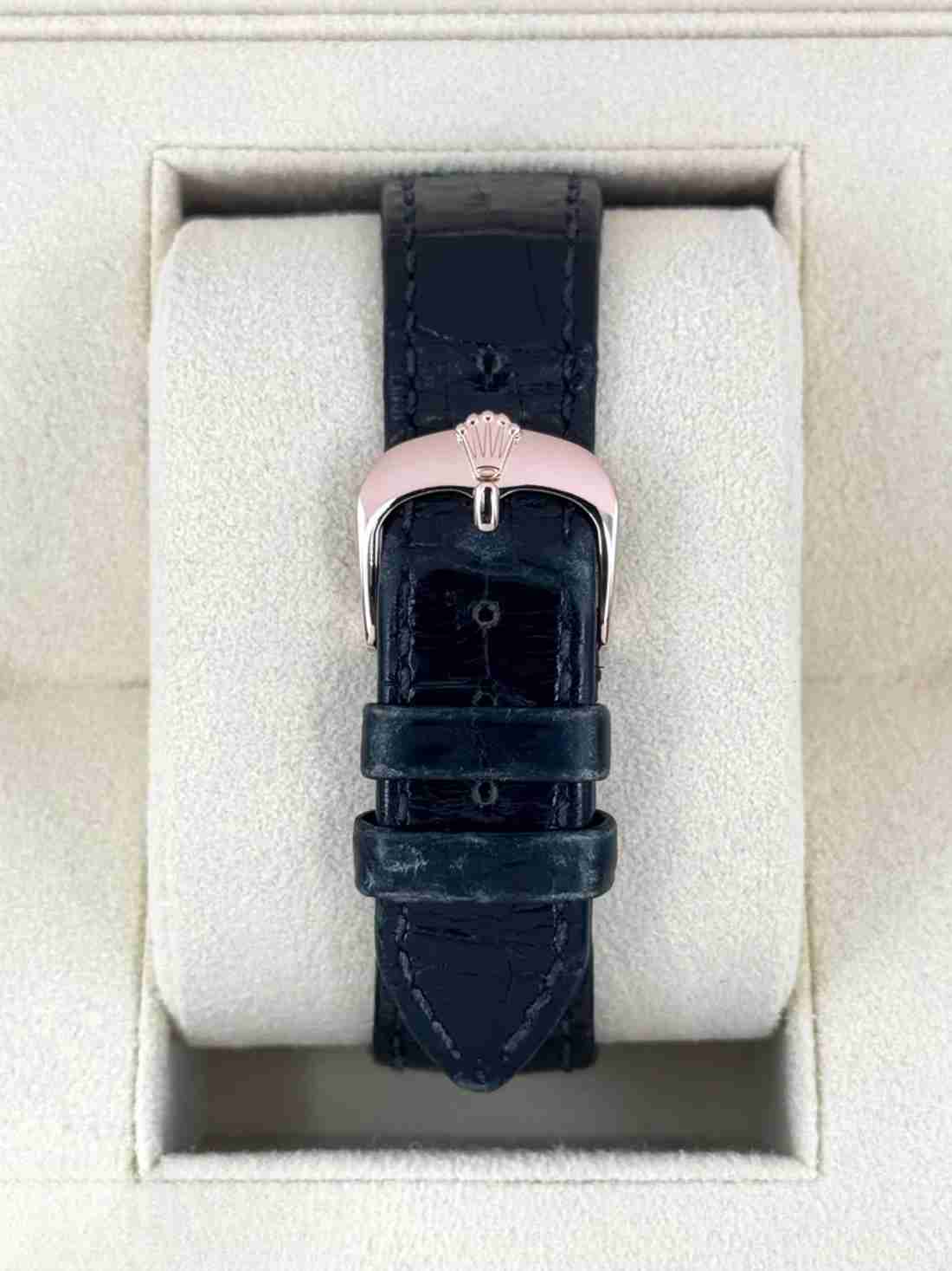 2014 Rolex Cellini Date 39mm 50515 Rose Gold Black Guilloche Dial - Image 2