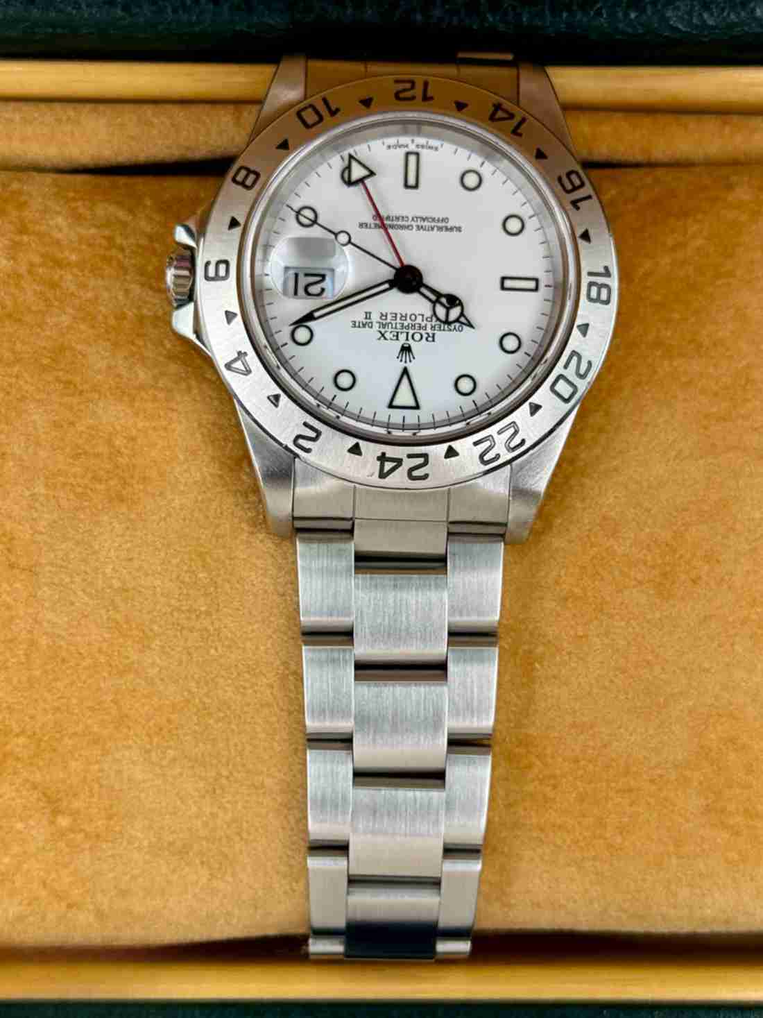 2000 Rolex Explorer II 40mm 16570 Stainless Steel Polar White Dial - Image 3