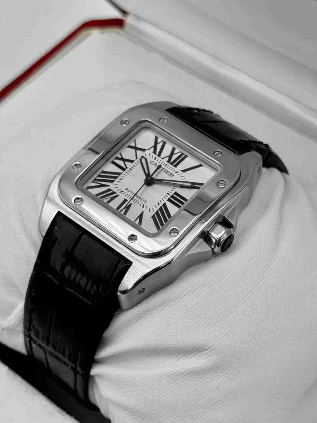 Cartier Santos 100 33mm 2878 Stainless Steel White Dial - Image 3