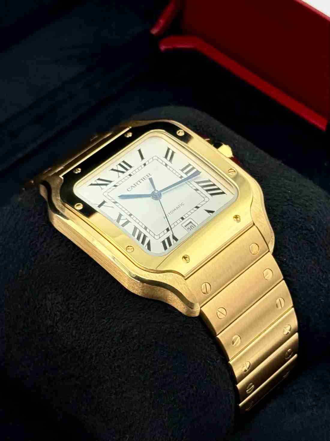 NEW 2026 Cartier Santos De Cartier 39.8mm WGSA0029 Yellow Gold White Dial - Image 3