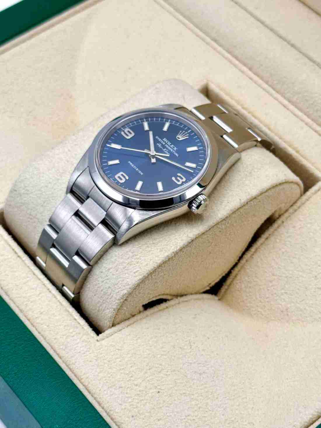 2008 Rolex Air-King 34mm 14000M Stainless Steel Blue Dial - Image 3