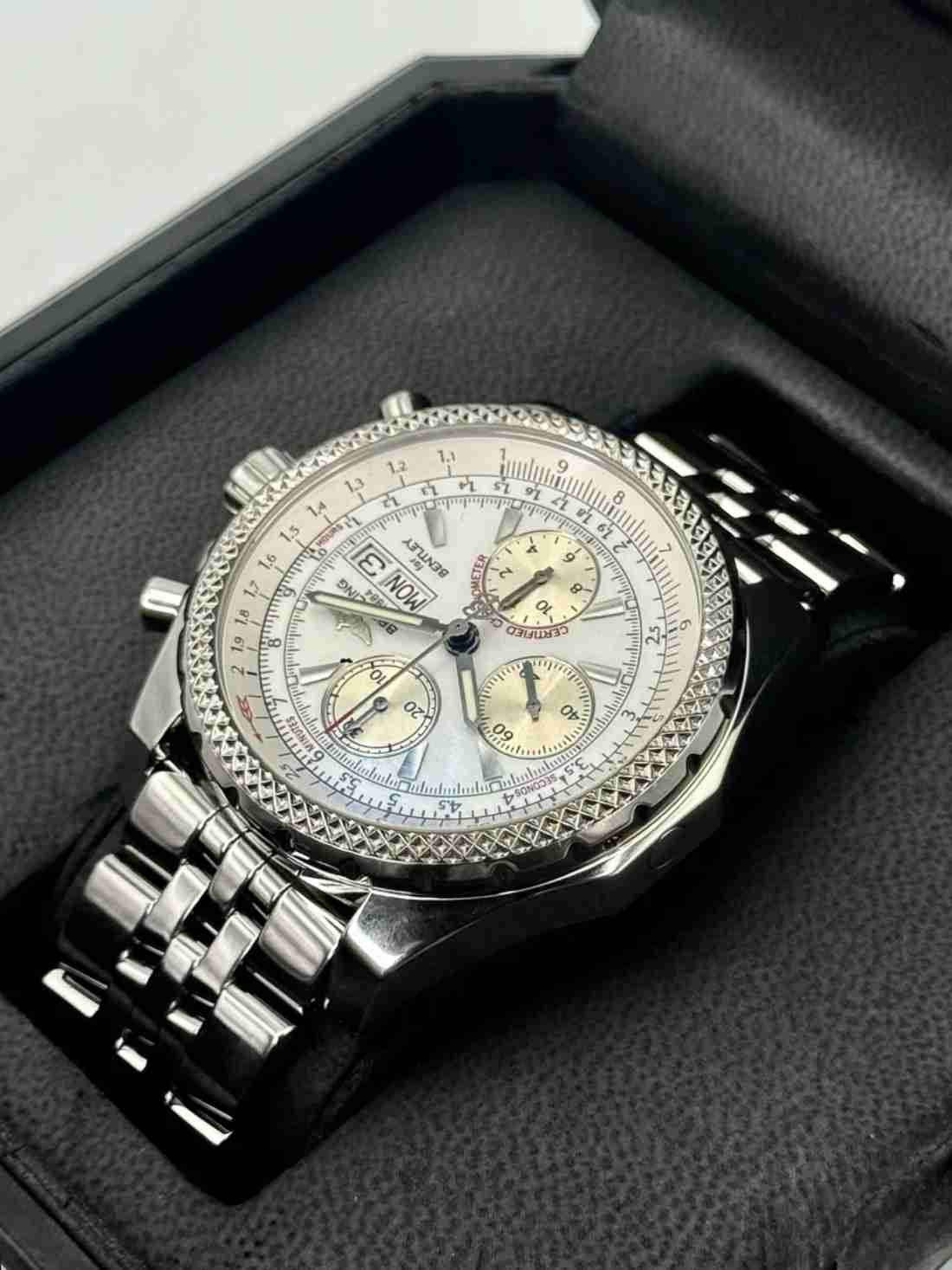 2008 Breitling Bentley Gt 45mm A1336212 Stainless Steel White Dial - Image 4