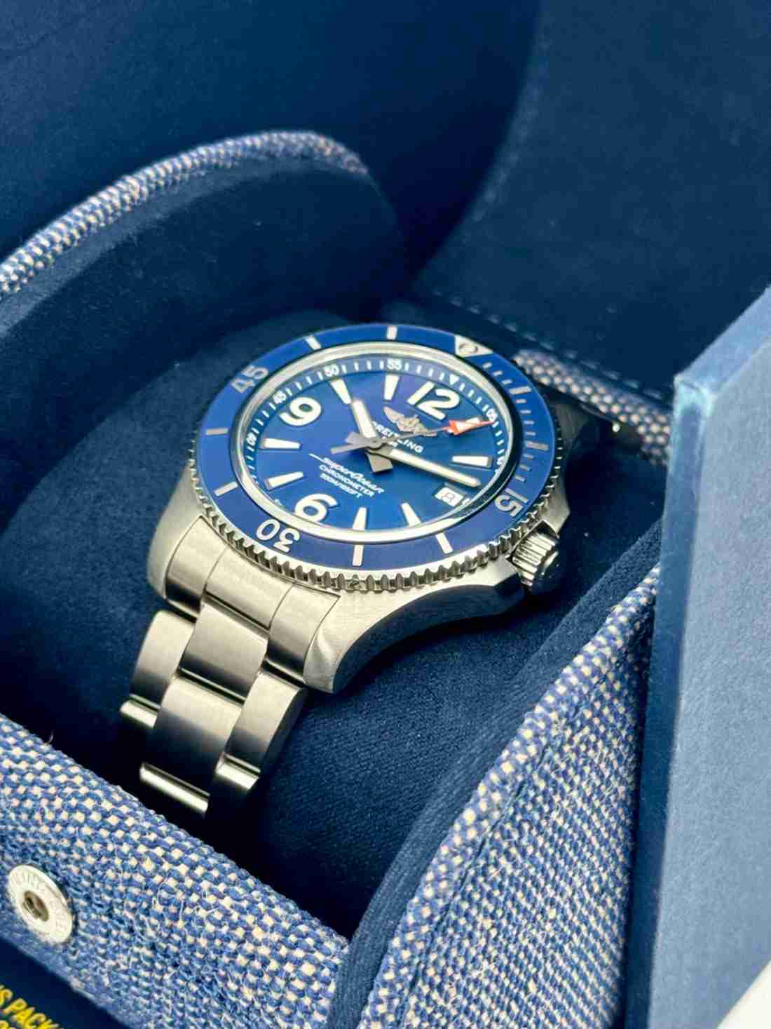 2024 Breitling Superocean 42mm A17366 Stainless Steel Blue Dial - Image 4