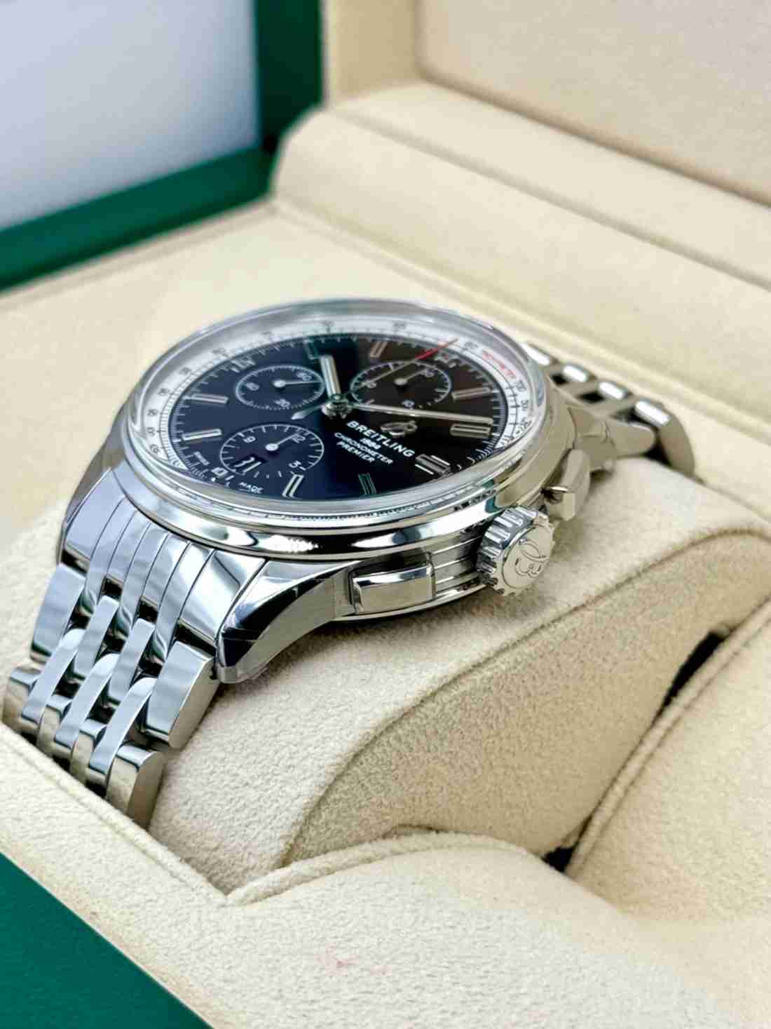 2023 Breitling Premier Chronograph 42mm A13315351B1A1 Steel Black Dial - Image 4