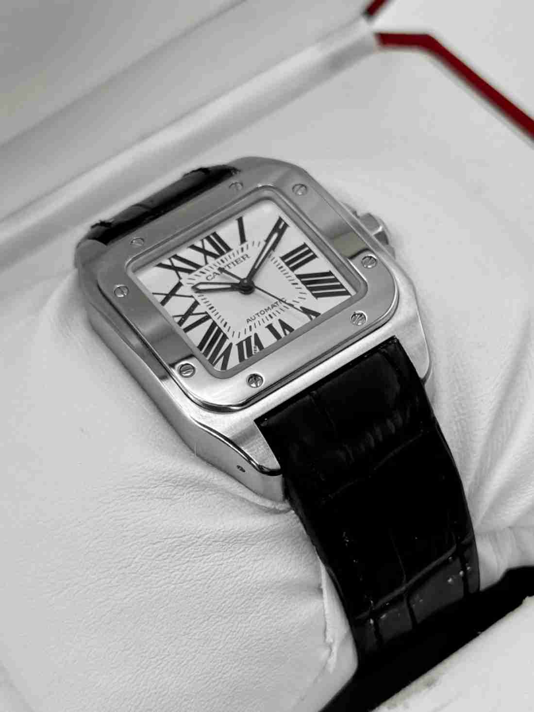 Cartier Santos 100 33mm 2878 Stainless Steel White Dial - Image 4