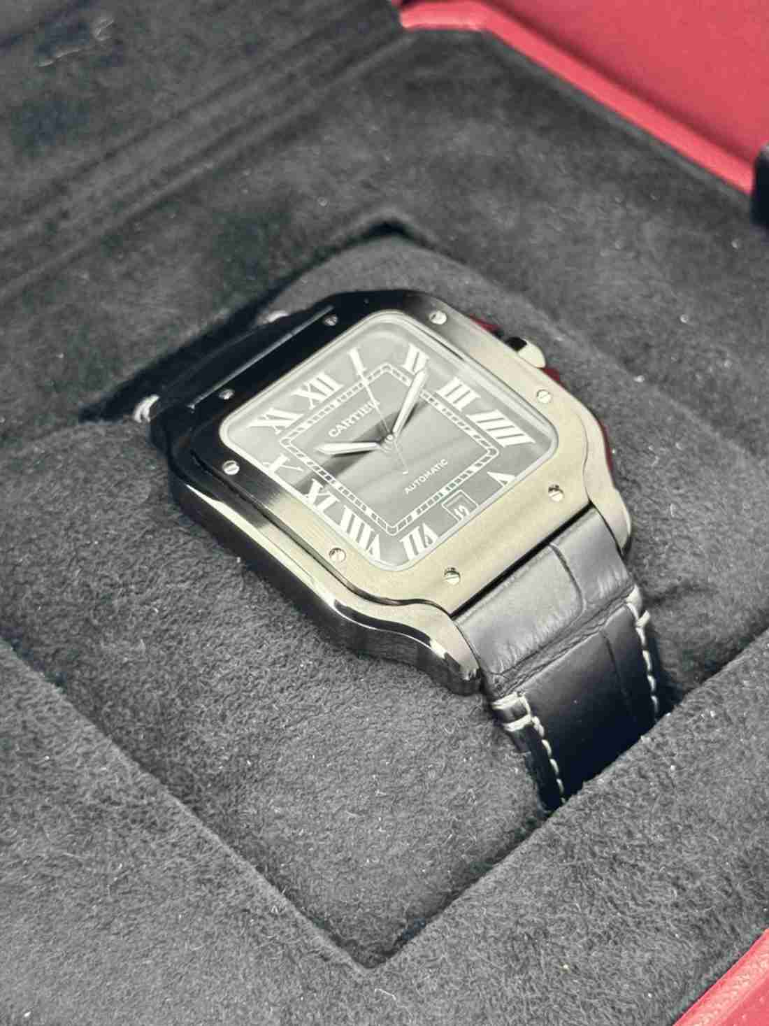 2024 Cartier Santos De Cartier 39.8mm WSSA0039 Black Steel Black Dial - Image 4