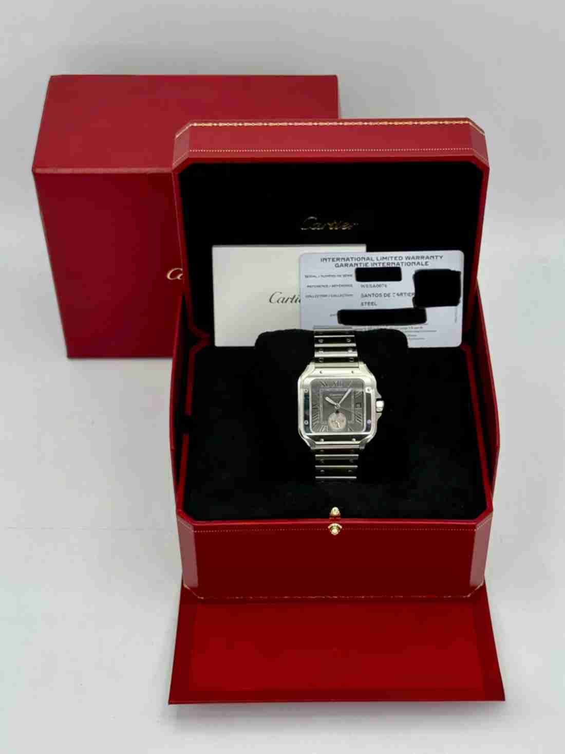 2024 Cartier Santos Dual Time 40.2mm WSSA0076 Stainless Steel Gray Dial - Image 4