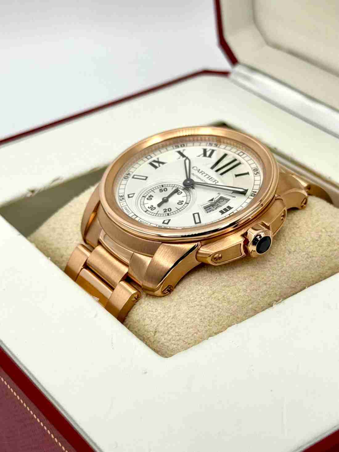 2016 Cartier Calibre de Cartier 42mm W7100018 Rose Gold White Dial - Image 4
