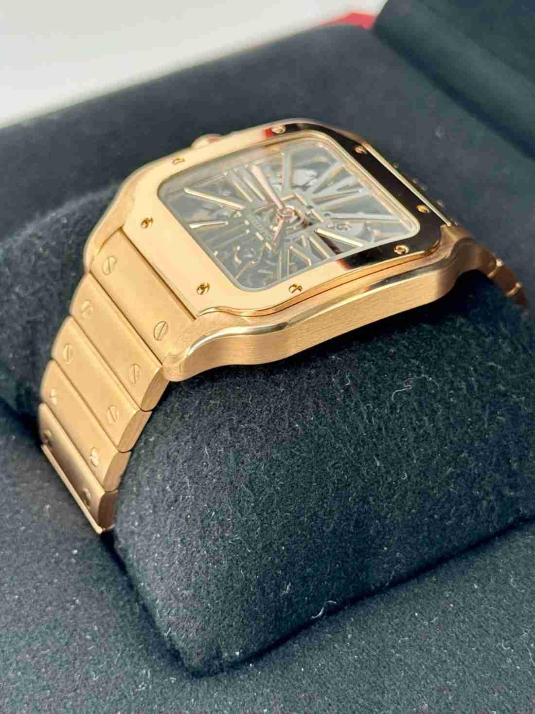 2021 Santos De Cartier 39.8mm WHSA0016 Rose Gold Skeleton Dial - Image 4