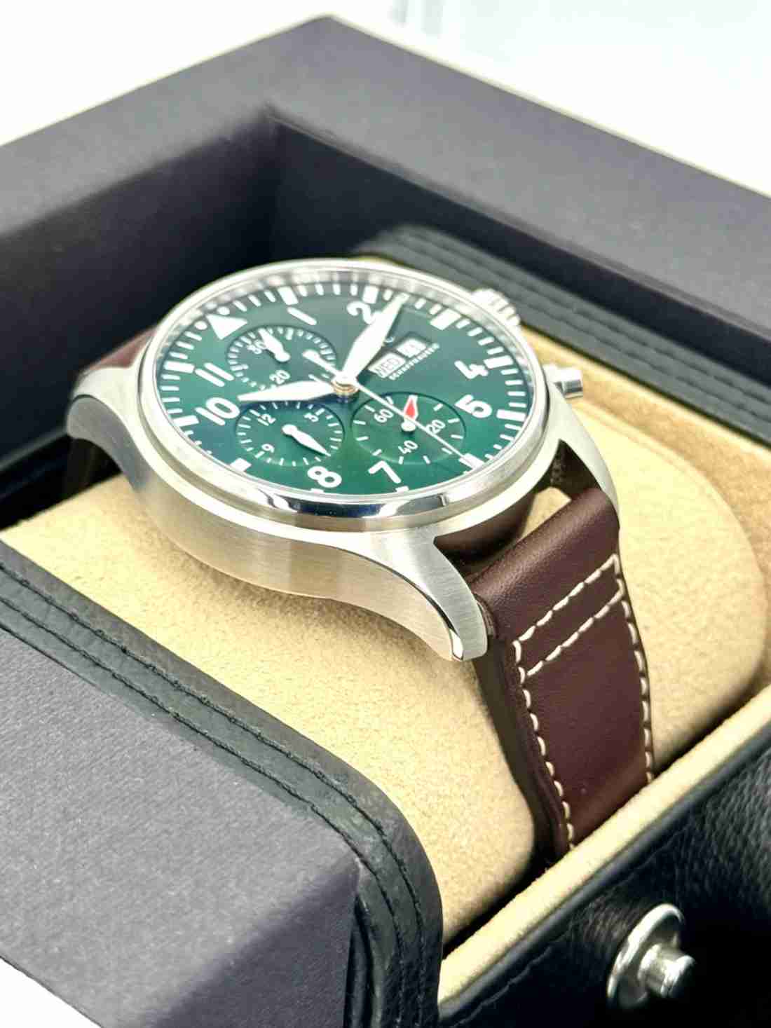 2023 IWC Pilot's Watch Chronograph 43mm IW378005 Steel Green Dial - Image 4