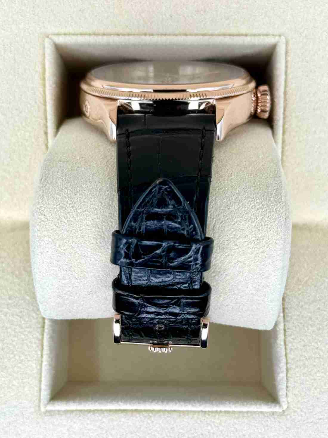 2018 Rolex Cellini Moonphase 39mm 50535 Rose Gold White Dial - Image 4