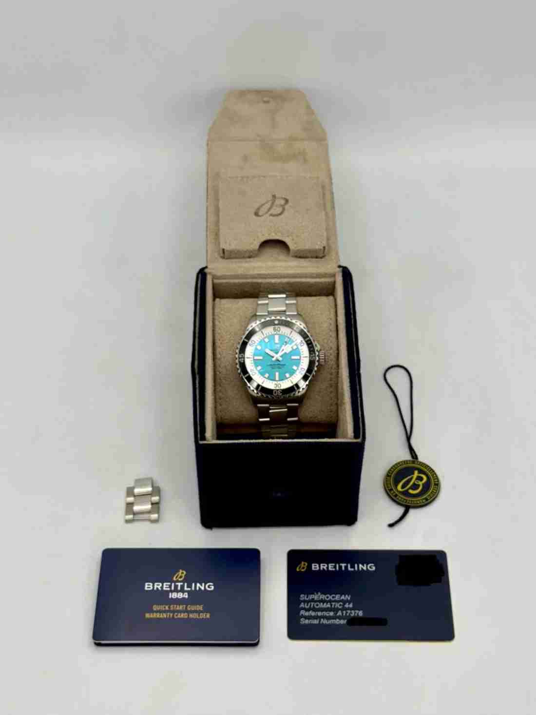 2025 Breitling Superocean Automatic 44mm A17376 Stainless Steel Turquoise Dial - Image 5