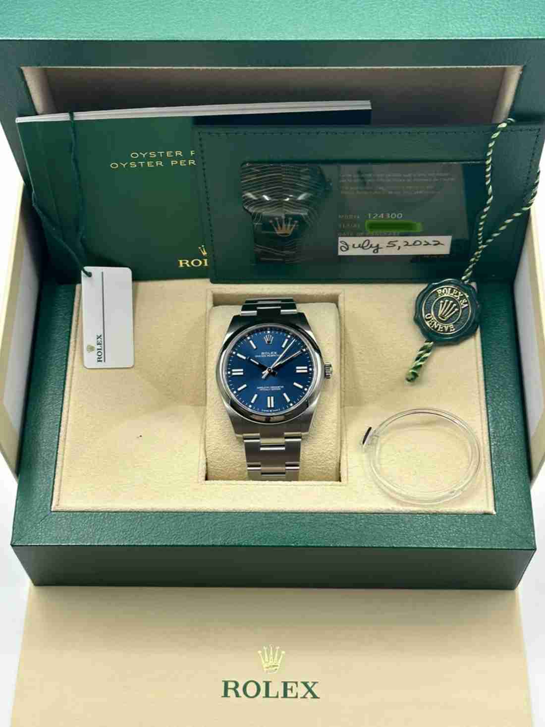 2022 Rolex Oyster Perpetual 41mm 124300 Blue Dial - Image 5