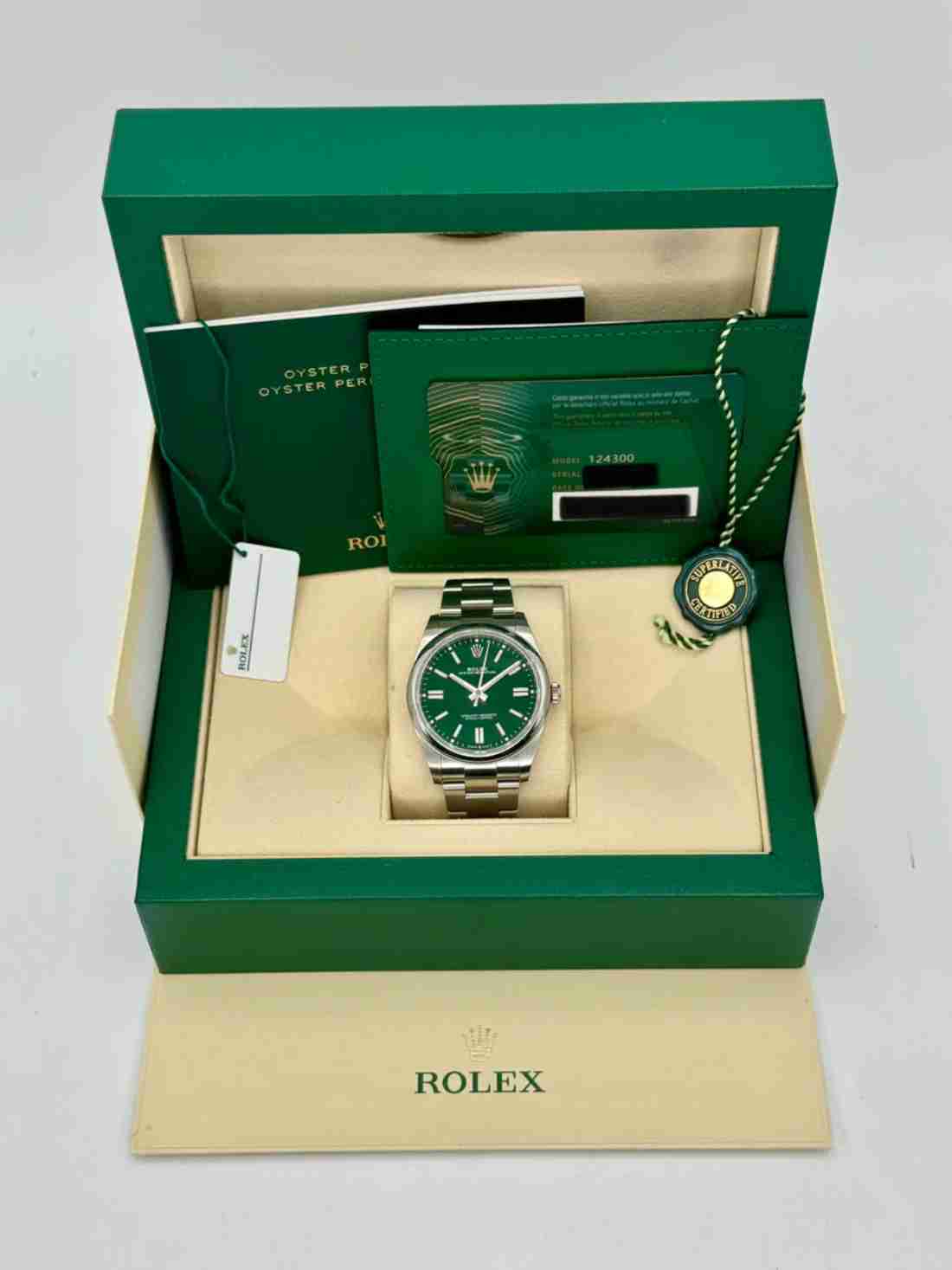 NEW 2023 Rolex Oyster Perpetual 41mm 124300 Green Dial - Image 5
